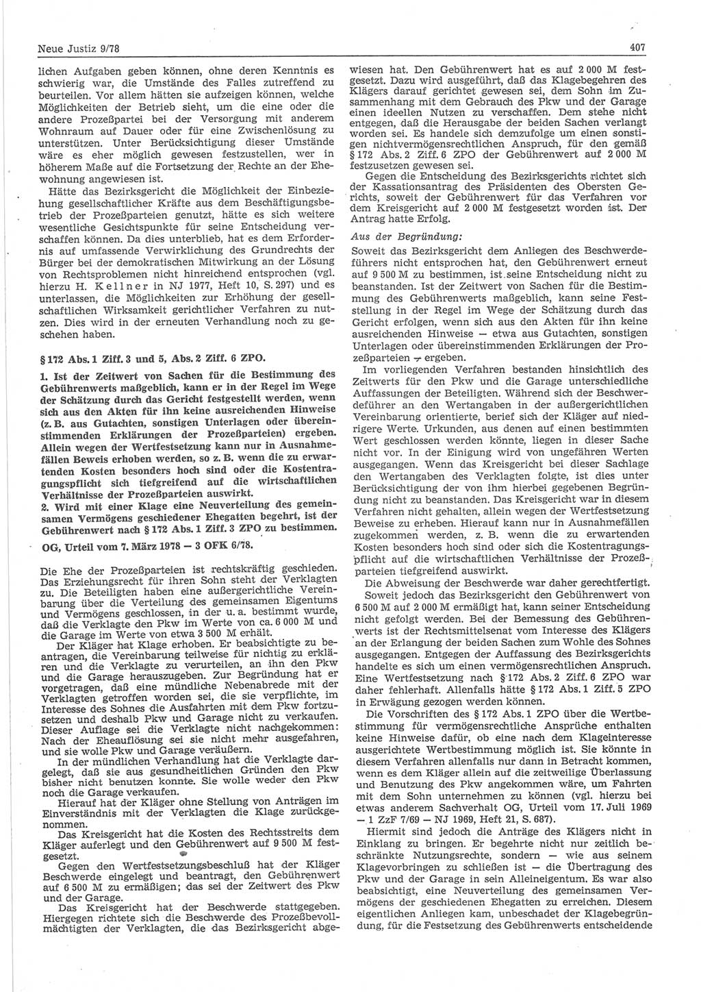 Neue Justiz (NJ), Zeitschrift für sozialistisches Recht und Gesetzlichkeit [Deutsche Demokratische Republik (DDR)], 32. Jahrgang 1978, Seite 407 (NJ DDR 1978, S. 407)