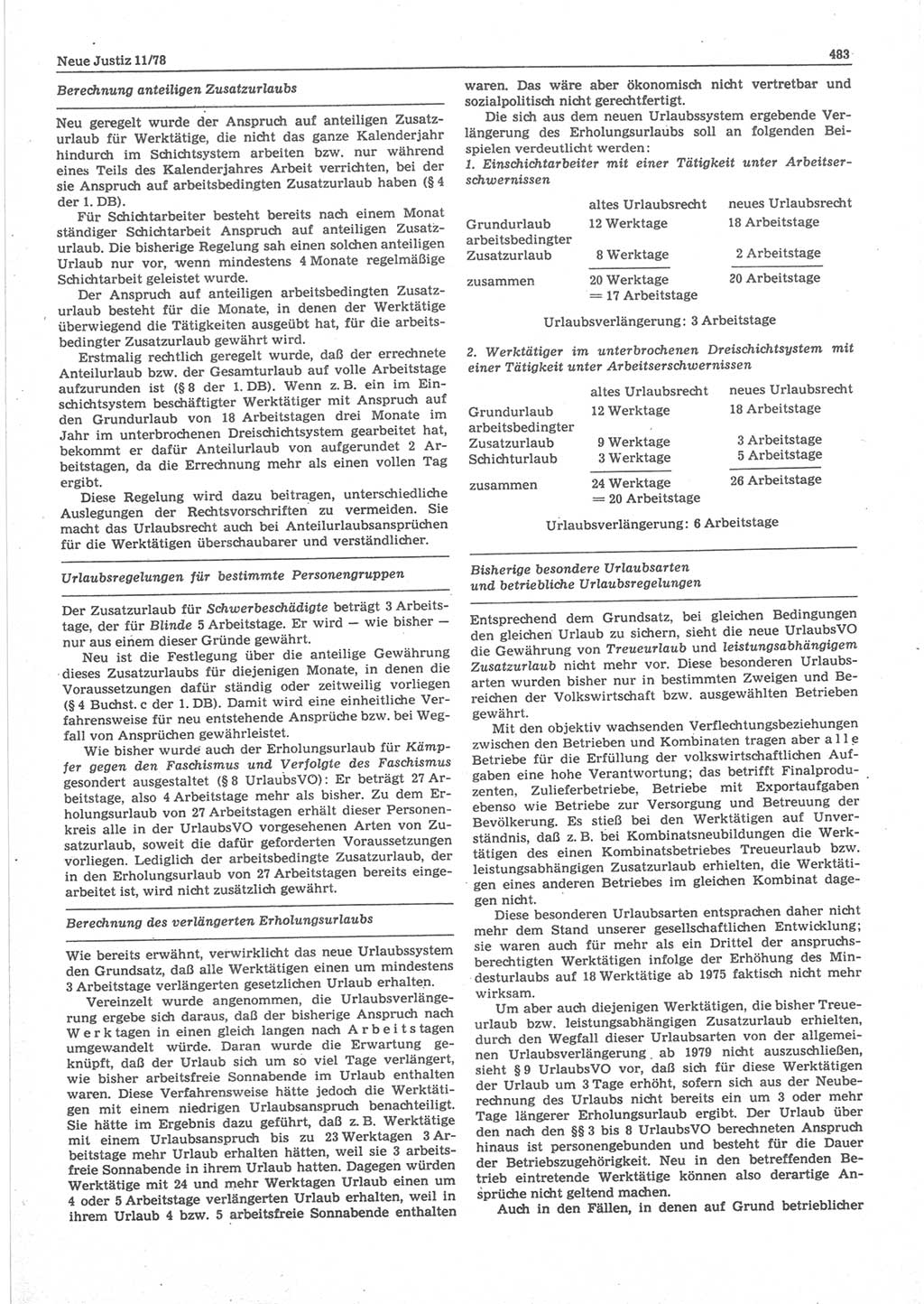 Neue Justiz (NJ), Zeitschrift für sozialistisches Recht und Gesetzlichkeit [Deutsche Demokratische Republik (DDR)], 32. Jahrgang 1978, Seite 483 (NJ DDR 1978, S. 483)
