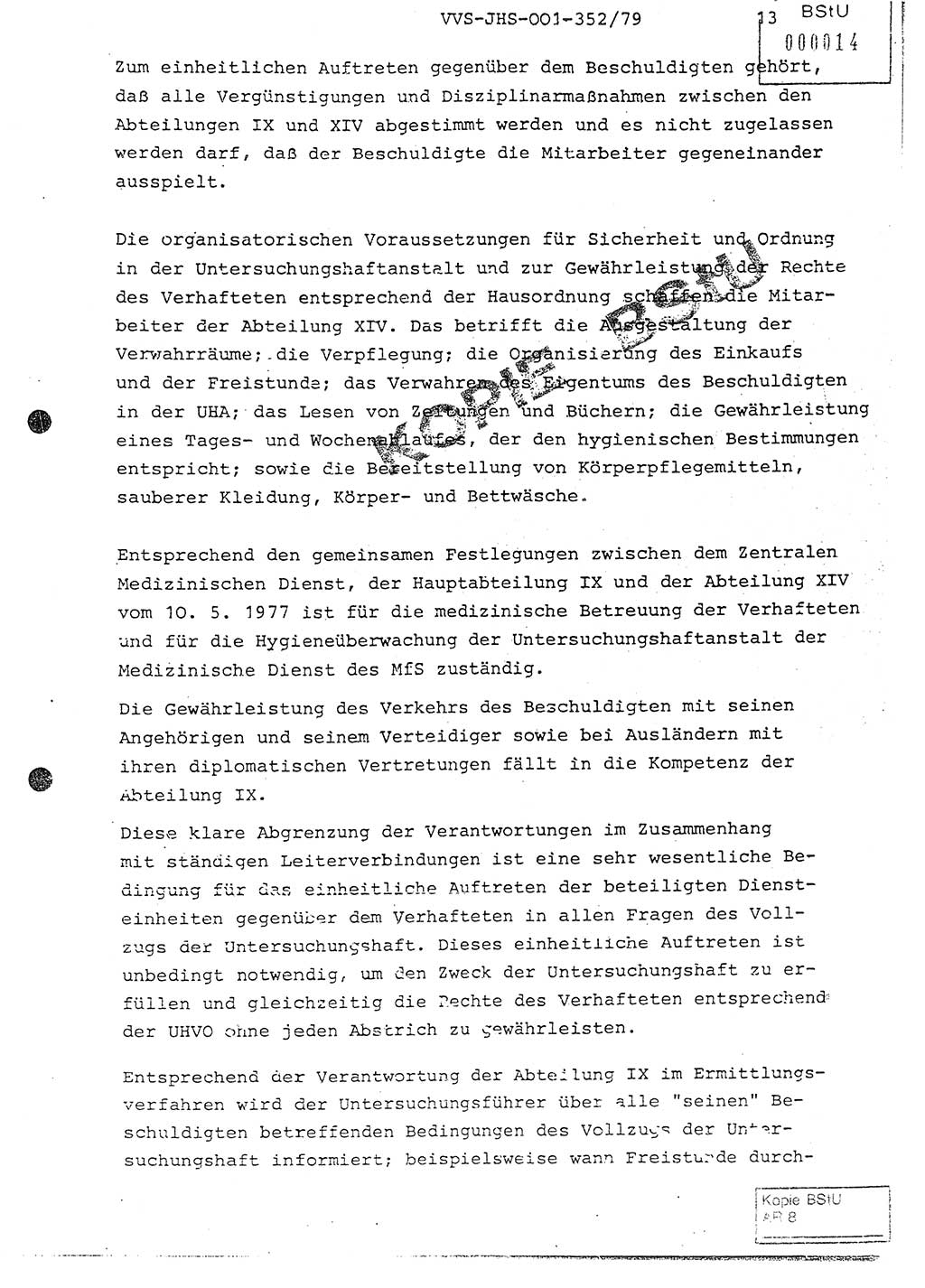 Diplomarbeit Hauptmann Peter Wittum (BV Bln. Abt. HA Ⅸ), Ministerium für Staatssicherheit (MfS) [Deutsche Demokratische Republik (DDR)], Juristische Hochschule (JHS), Vertrauliche Verschlußsache (VVS) o001-352/79, Potsdam 1979, Seite 13 (Dipl.-Arb. MfS DDR JHS VVS o001-352/79 1979, S. 13)