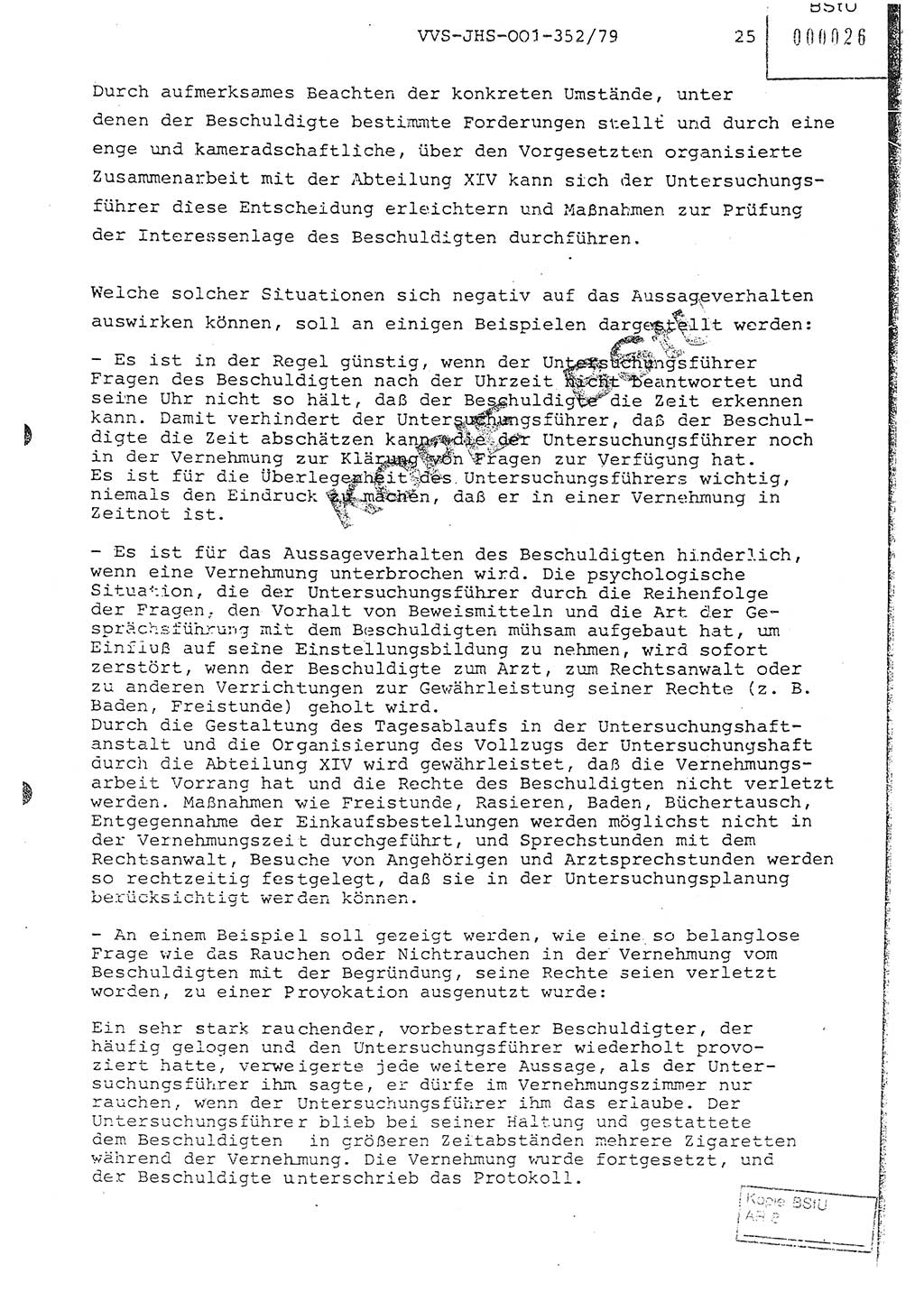 Diplomarbeit Hauptmann Peter Wittum (BV Bln. Abt. HA Ⅸ), Ministerium für Staatssicherheit (MfS) [Deutsche Demokratische Republik (DDR)], Juristische Hochschule (JHS), Vertrauliche Verschlußsache (VVS) o001-352/79, Potsdam 1979, Seite 25 (Dipl.-Arb. MfS DDR JHS VVS o001-352/79 1979, S. 25)