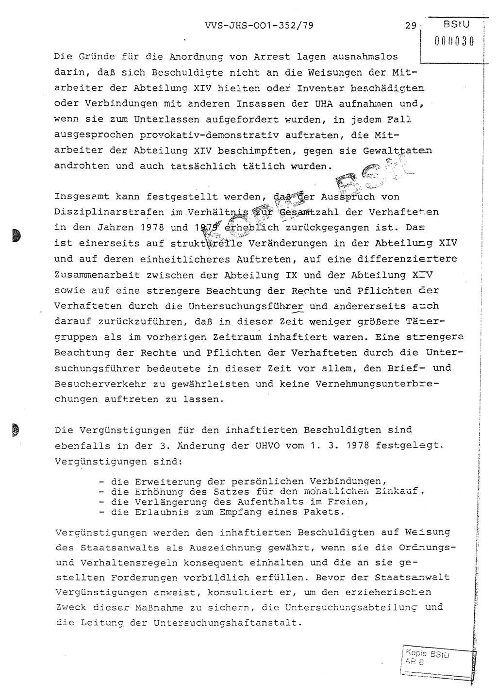 Diplomarbeit Hauptmann Peter Wittum (BV Bln. Abt. HA Ⅸ), Ministerium für Staatssicherheit (MfS) [Deutsche Demokratische Republik (DDR)], Juristische Hochschule (JHS), Vertrauliche Verschlußsache (VVS) o001-352/79, Potsdam 1979, Seite 29 (Dipl.-Arb. MfS DDR JHS VVS o001-352/79 1979, S. 29)
