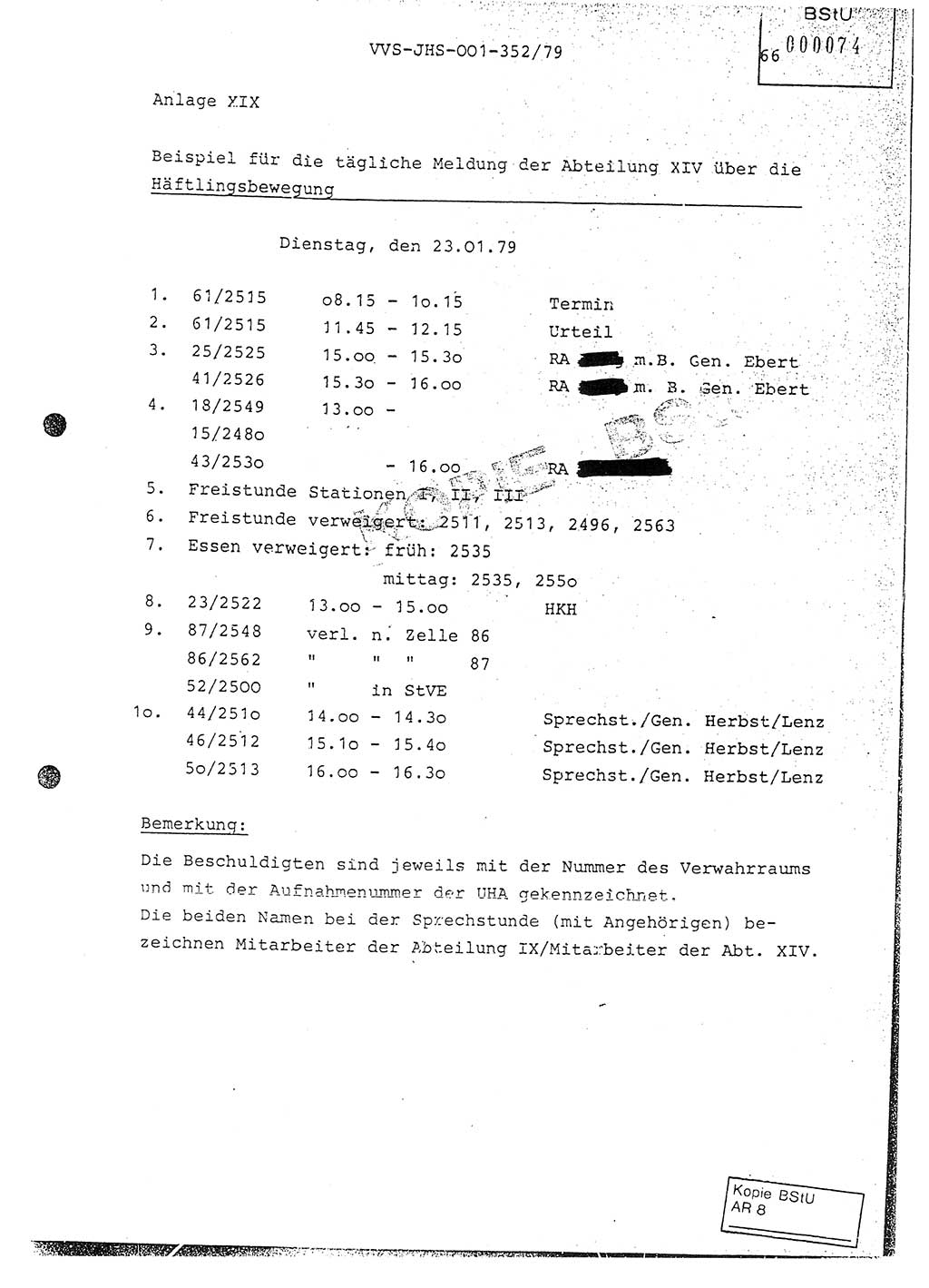 Diplomarbeit Hauptmann Peter Wittum (BV Bln. Abt. HA Ⅸ), Ministerium für Staatssicherheit (MfS) [Deutsche Demokratische Republik (DDR)], Juristische Hochschule (JHS), Vertrauliche Verschlußsache (VVS) o001-352/79, Potsdam 1979, Seite 66 (Dipl.-Arb. MfS DDR JHS VVS o001-352/79 1979, S. 66)