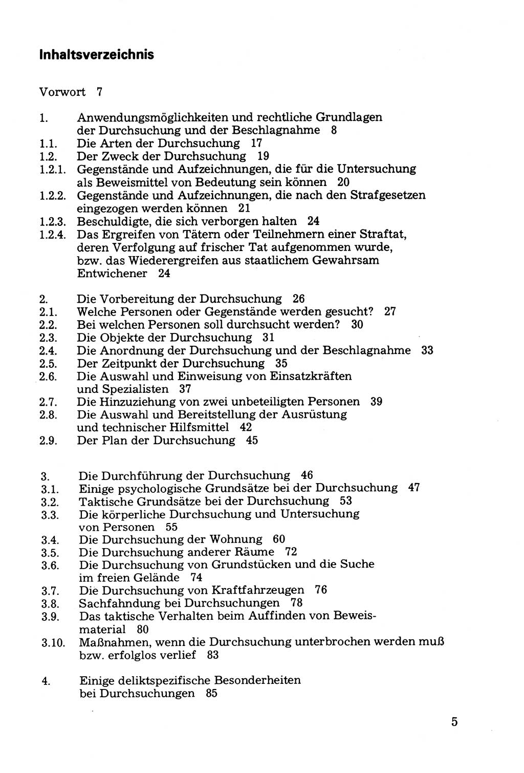 Die Durchsuchung und die Beschlagnahme [Deutsche Demokratische Republik (DDR)] 1979, Seite 5 (Durchs. Beschl. DDR 1979, S. 5)