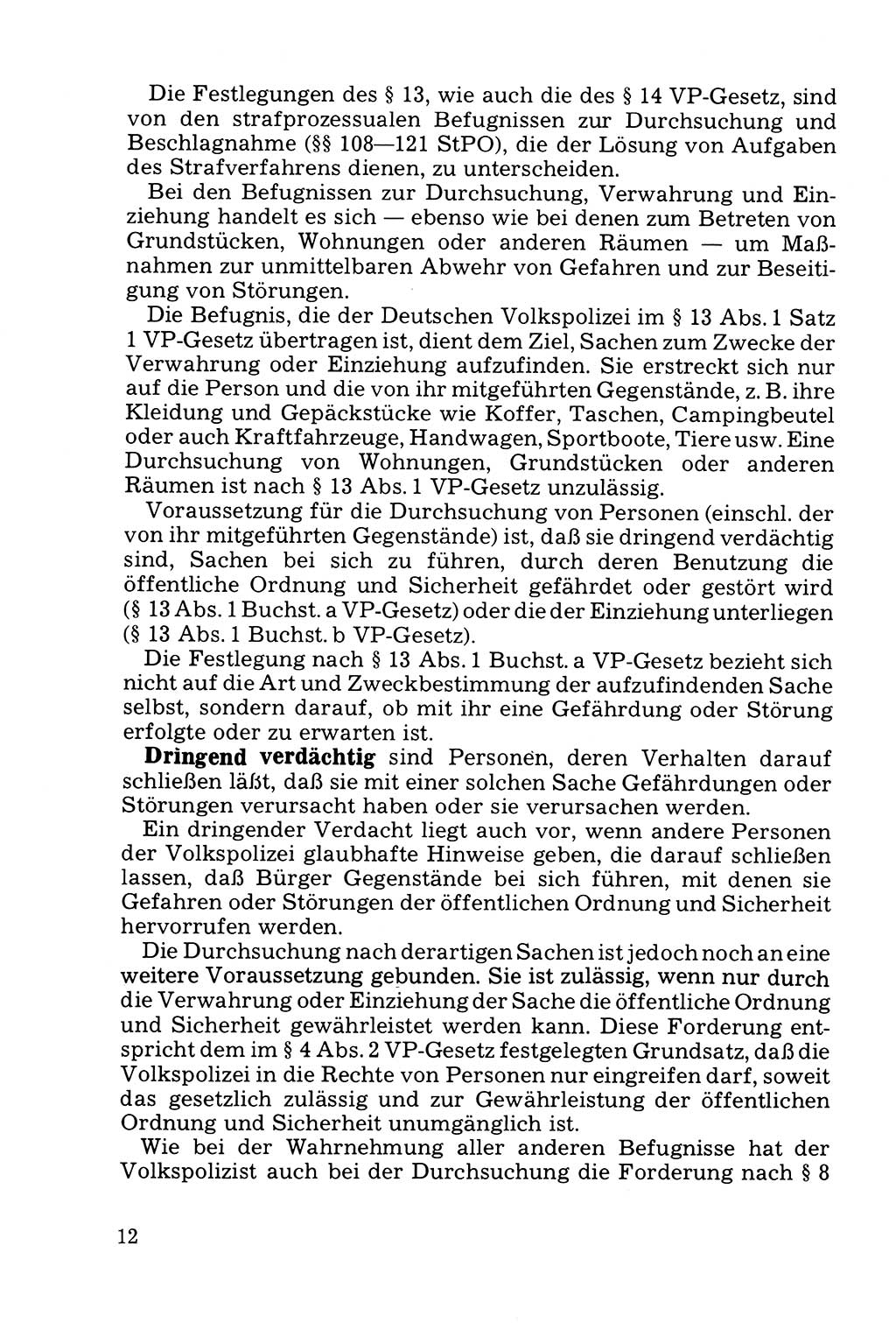 Die Durchsuchung und die Beschlagnahme [Deutsche Demokratische Republik (DDR)] 1979, Seite 12 (Durchs. Beschl. DDR 1979, S. 12)