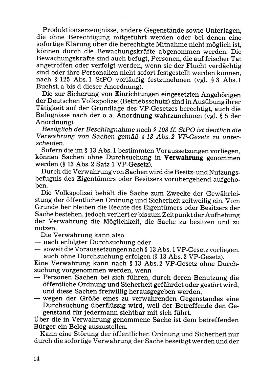 Die Durchsuchung und die Beschlagnahme [Deutsche Demokratische Republik (DDR)] 1979, Seite 14 (Durchs. Beschl. DDR 1979, S. 14)