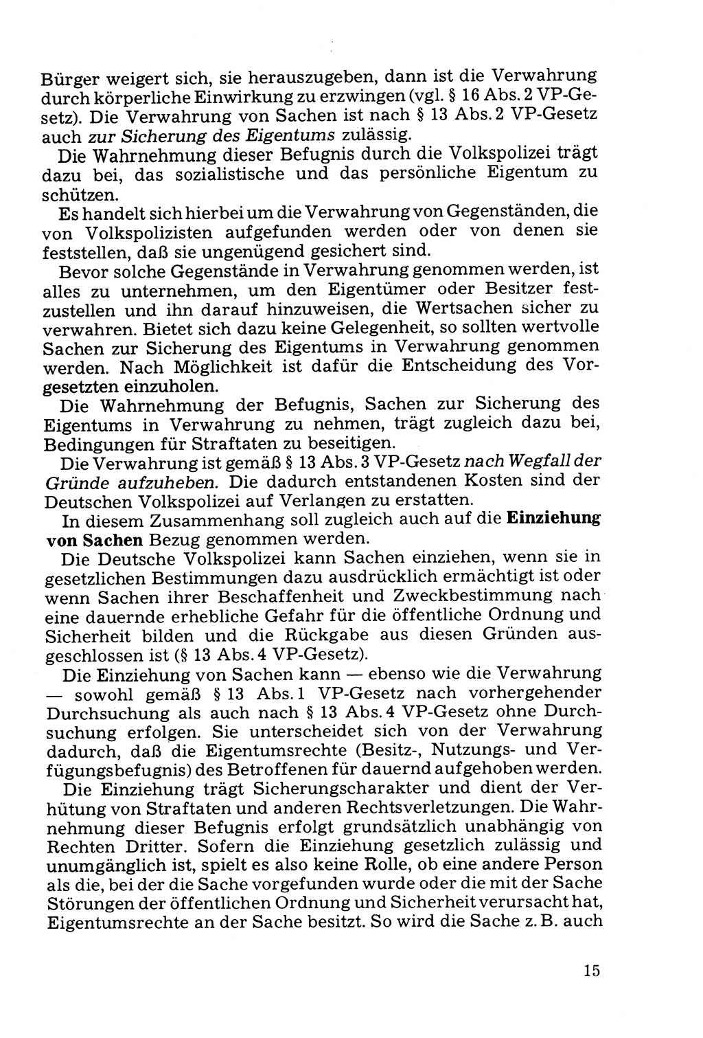 Die Durchsuchung und die Beschlagnahme [Deutsche Demokratische Republik (DDR)] 1979, Seite 15 (Durchs. Beschl. DDR 1979, S. 15)