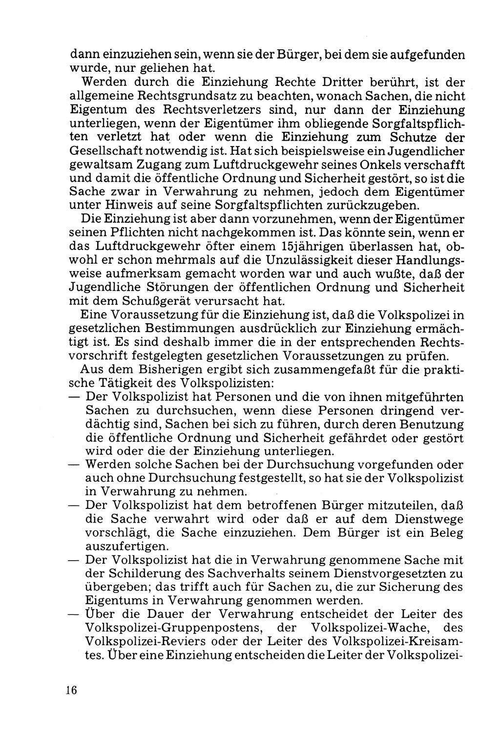 Die Durchsuchung und die Beschlagnahme [Deutsche Demokratische Republik (DDR)] 1979, Seite 16 (Durchs. Beschl. DDR 1979, S. 16)