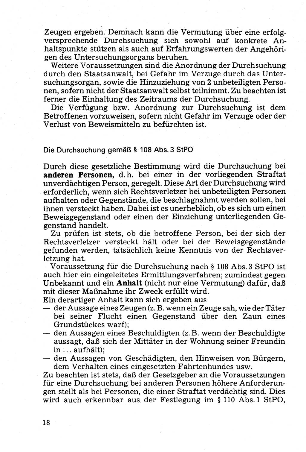 Die Durchsuchung und die Beschlagnahme [Deutsche Demokratische Republik (DDR)] 1979, Seite 18 (Durchs. Beschl. DDR 1979, S. 18)