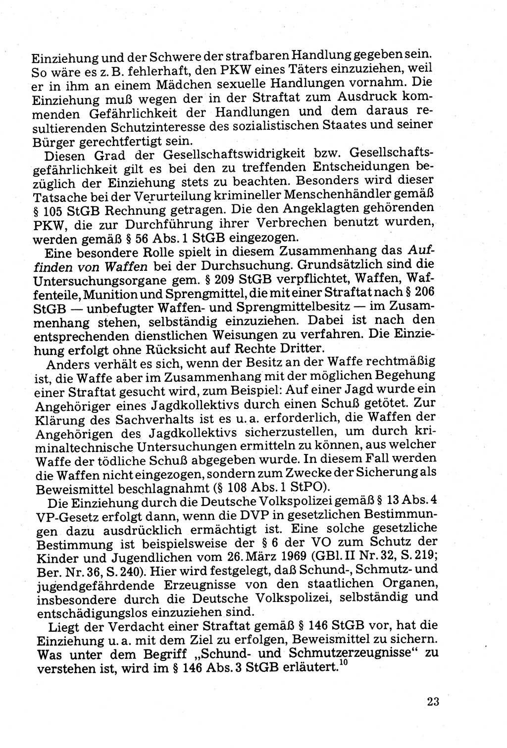 Die Durchsuchung und die Beschlagnahme [Deutsche Demokratische Republik (DDR)] 1979, Seite 23 (Durchs. Beschl. DDR 1979, S. 23)
