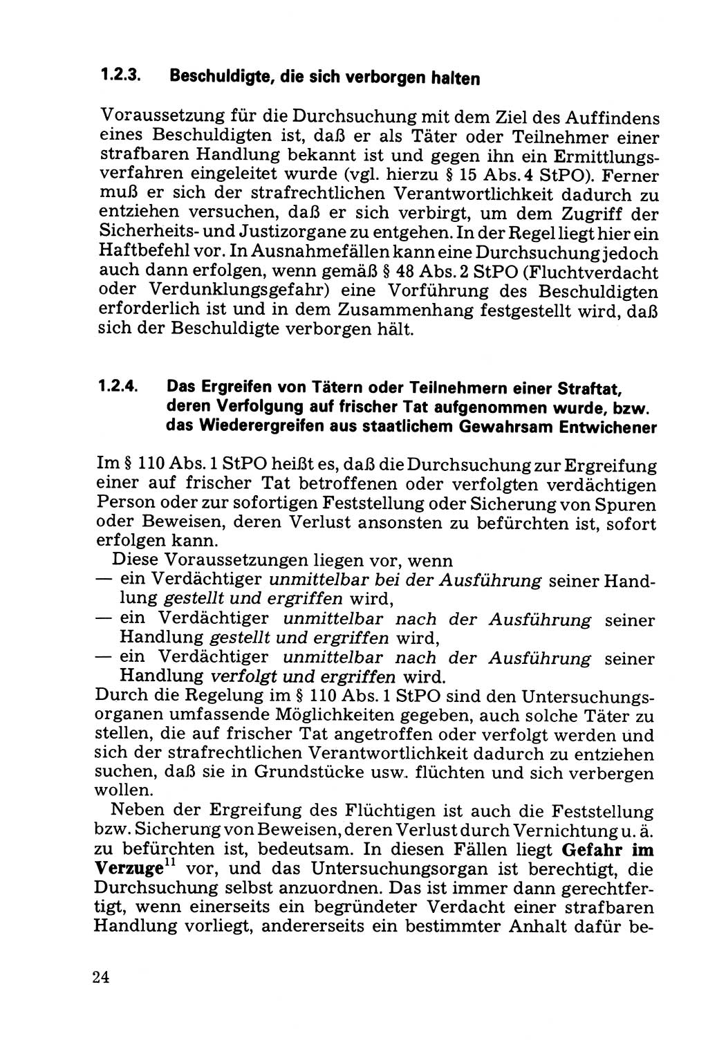 Die Durchsuchung und die Beschlagnahme [Deutsche Demokratische Republik (DDR)] 1979, Seite 24 (Durchs. Beschl. DDR 1979, S. 24)