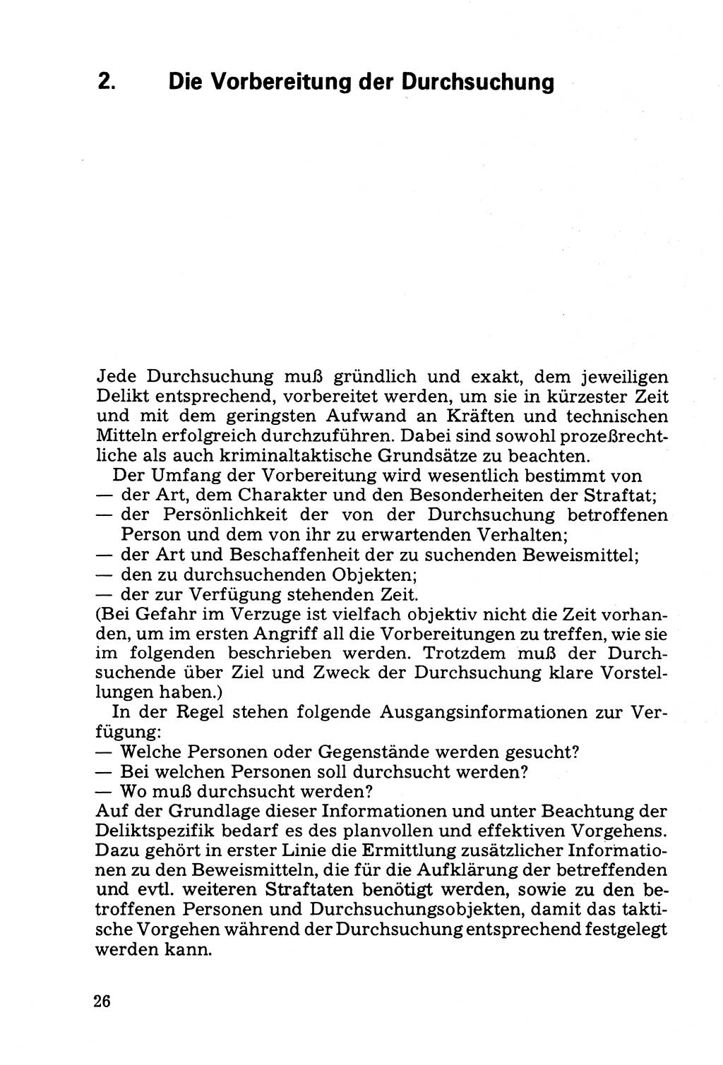 Die Durchsuchung und die Beschlagnahme [Deutsche Demokratische Republik (DDR)] 1979, Seite 26 (Durchs. Beschl. DDR 1979, S. 26)