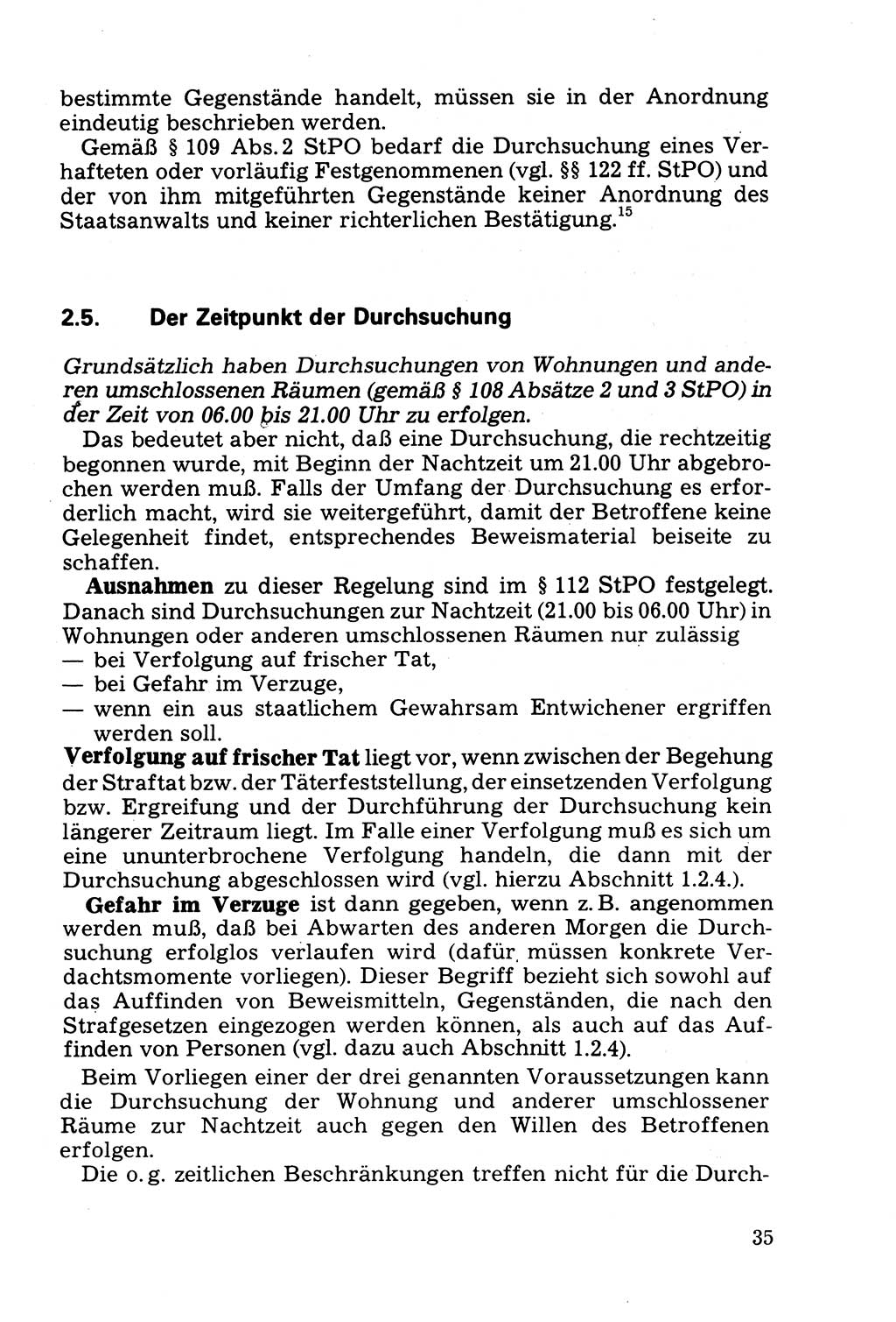 Die Durchsuchung und die Beschlagnahme [Deutsche Demokratische Republik (DDR)] 1979, Seite 35 (Durchs. Beschl. DDR 1979, S. 35)