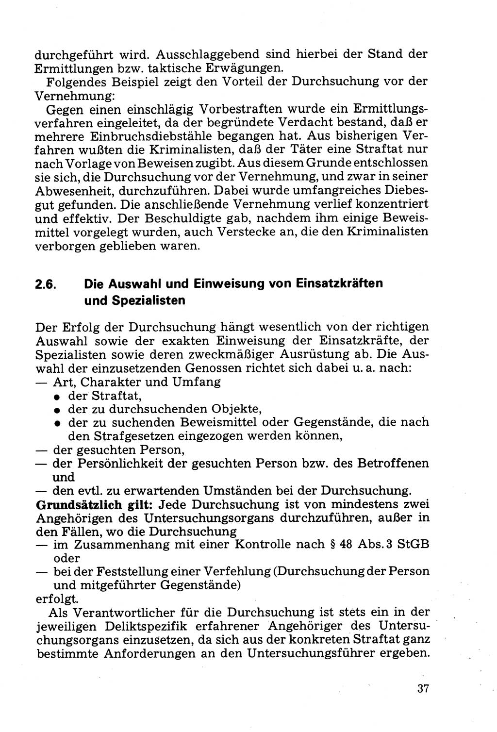 Die Durchsuchung und die Beschlagnahme [Deutsche Demokratische Republik (DDR)] 1979, Seite 37 (Durchs. Beschl. DDR 1979, S. 37)