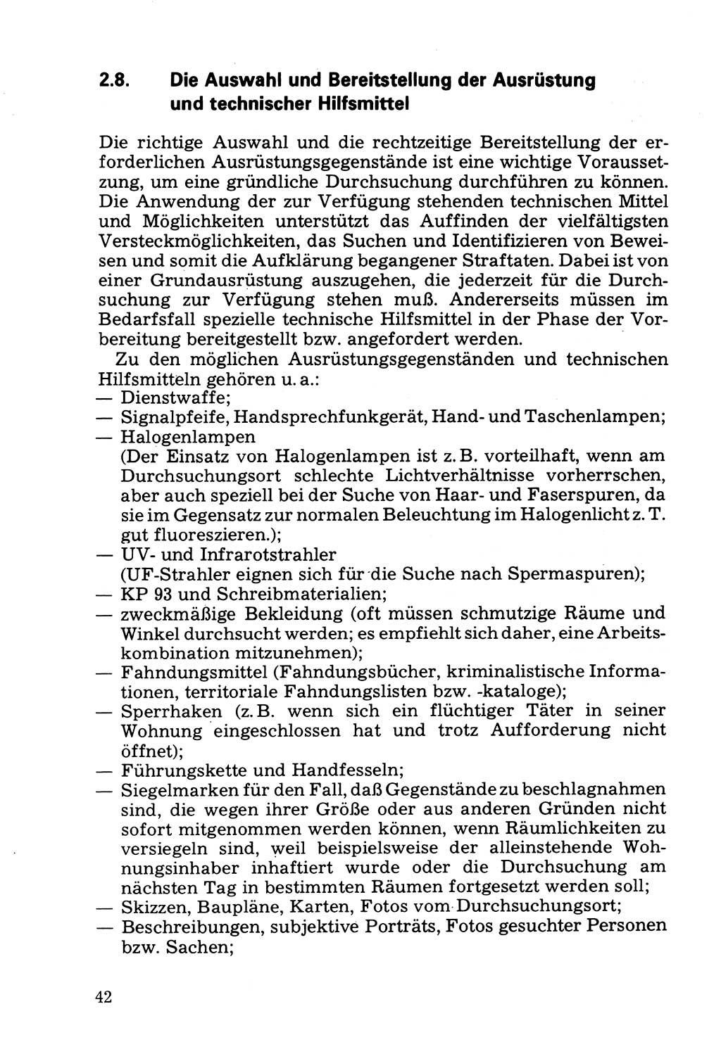 Die Durchsuchung und die Beschlagnahme [Deutsche Demokratische Republik (DDR)] 1979, Seite 42 (Durchs. Beschl. DDR 1979, S. 42)