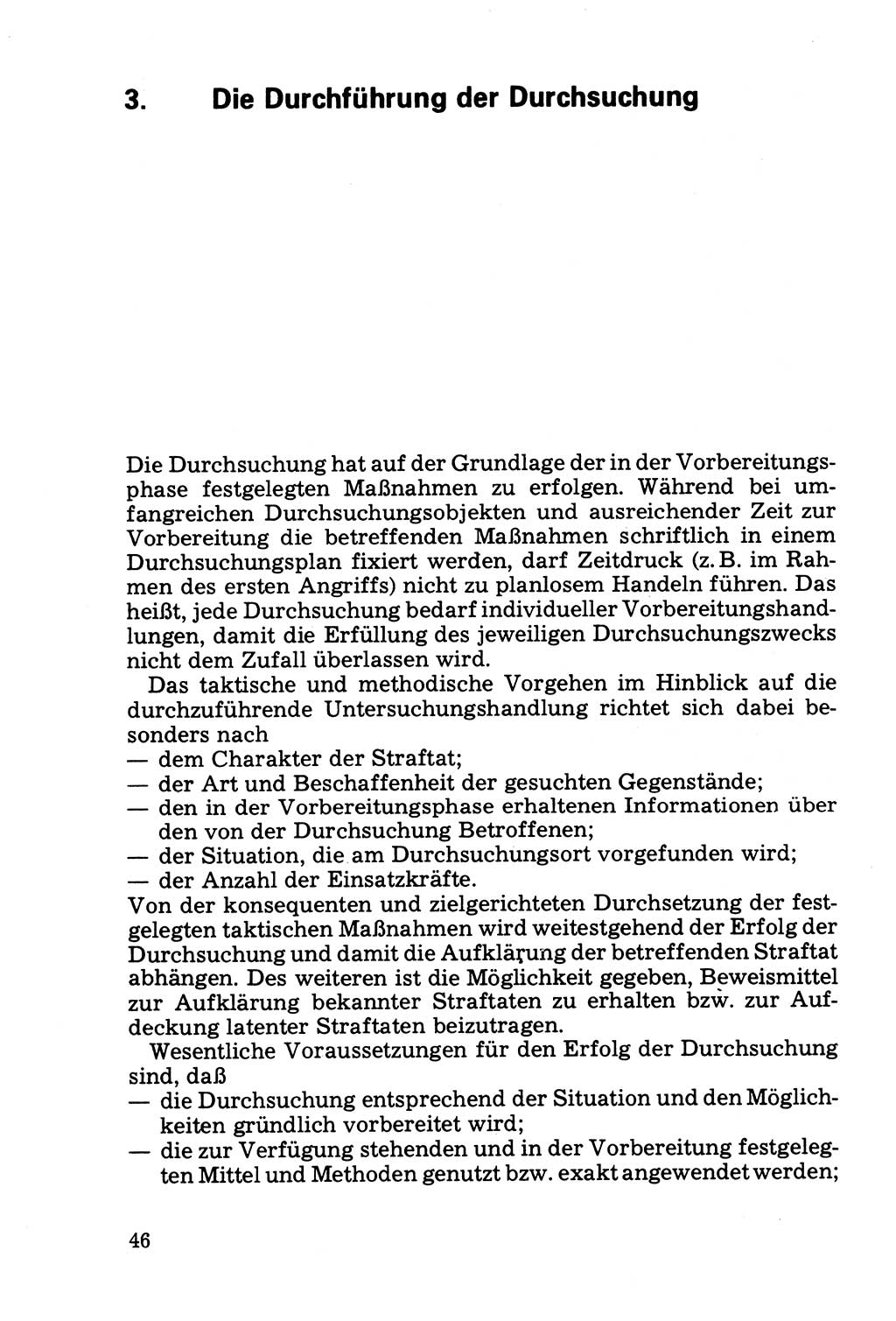 Die Durchsuchung und die Beschlagnahme [Deutsche Demokratische Republik (DDR)] 1979, Seite 46 (Durchs. Beschl. DDR 1979, S. 46)