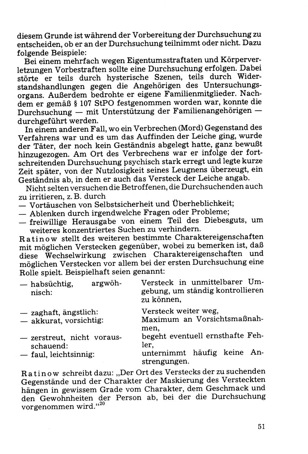 Die Durchsuchung und die Beschlagnahme [Deutsche Demokratische Republik (DDR)] 1979, Seite 51 (Durchs. Beschl. DDR 1979, S. 51)