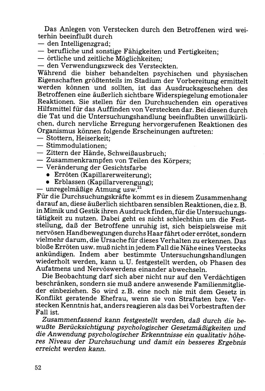 Die Durchsuchung und die Beschlagnahme [Deutsche Demokratische Republik (DDR)] 1979, Seite 52 (Durchs. Beschl. DDR 1979, S. 52)