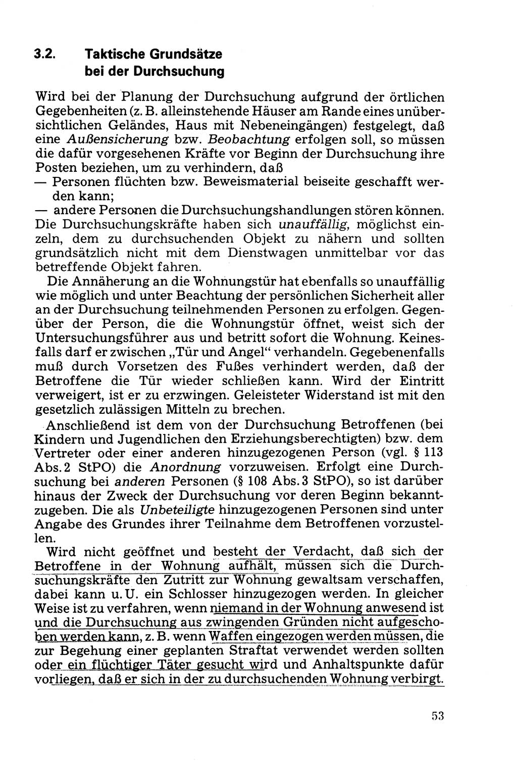 Die Durchsuchung und die Beschlagnahme [Deutsche Demokratische Republik (DDR)] 1979, Seite 53 (Durchs. Beschl. DDR 1979, S. 53)