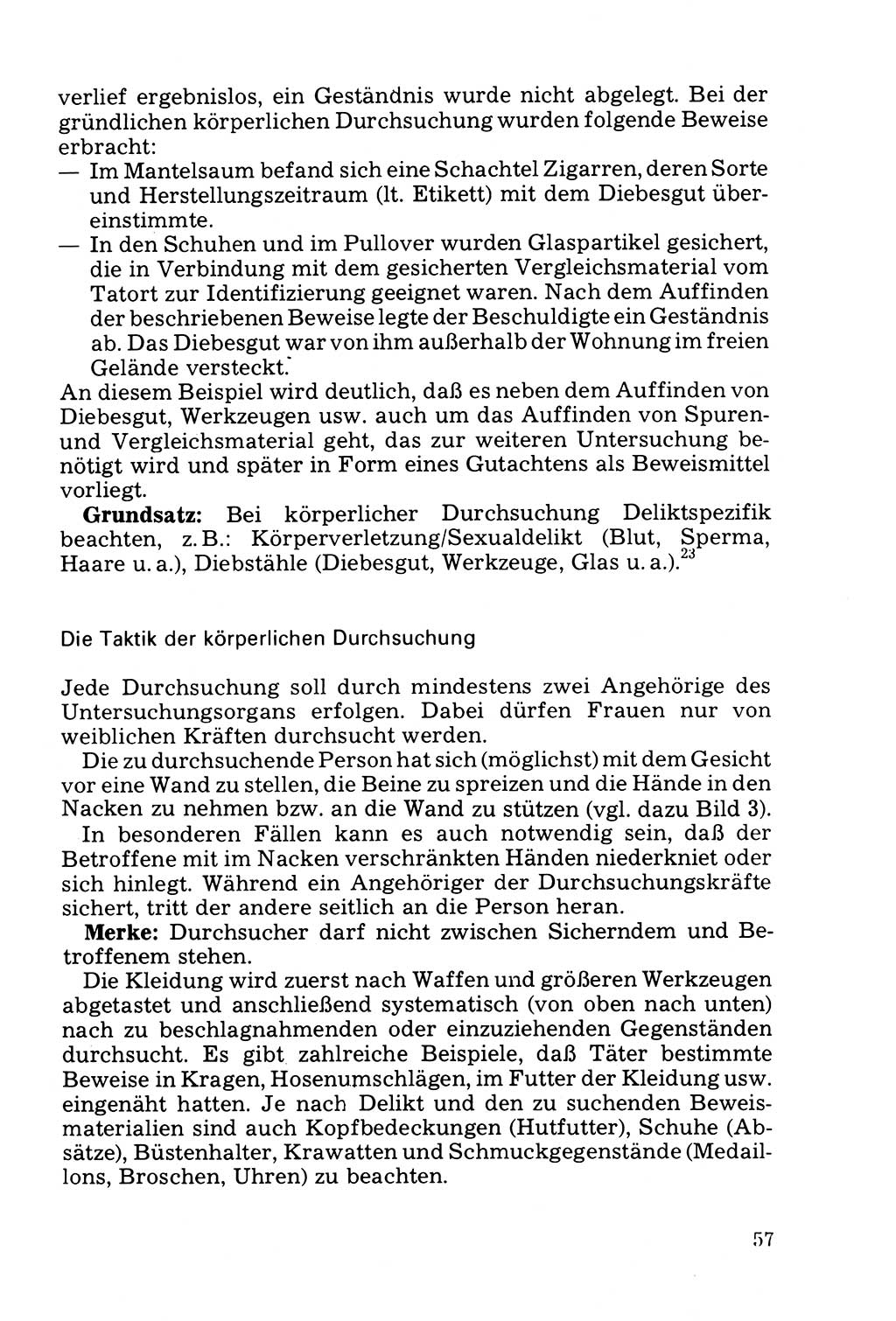 Die Durchsuchung und die Beschlagnahme [Deutsche Demokratische Republik (DDR)] 1979, Seite 57 (Durchs. Beschl. DDR 1979, S. 57)
