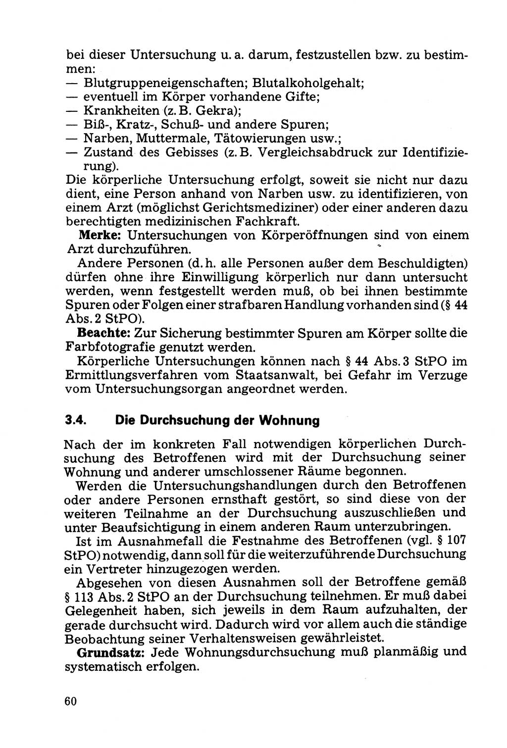 Die Durchsuchung und die Beschlagnahme [Deutsche Demokratische Republik (DDR)] 1979, Seite 60 (Durchs. Beschl. DDR 1979, S. 60)