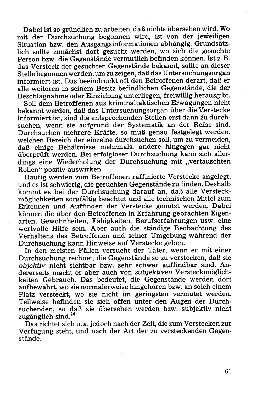 Die Durchsuchung und die Beschlagnahme [Deutsche Demokratische Republik (DDR)] 1979, Seite 61 (Durchs. Beschl. DDR 1979, S. 61)