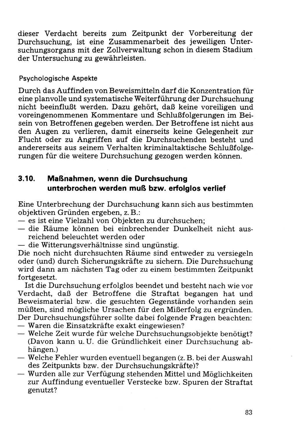 Die Durchsuchung und die Beschlagnahme [Deutsche Demokratische Republik (DDR)] 1979, Seite 83 (Durchs. Beschl. DDR 1979, S. 83)