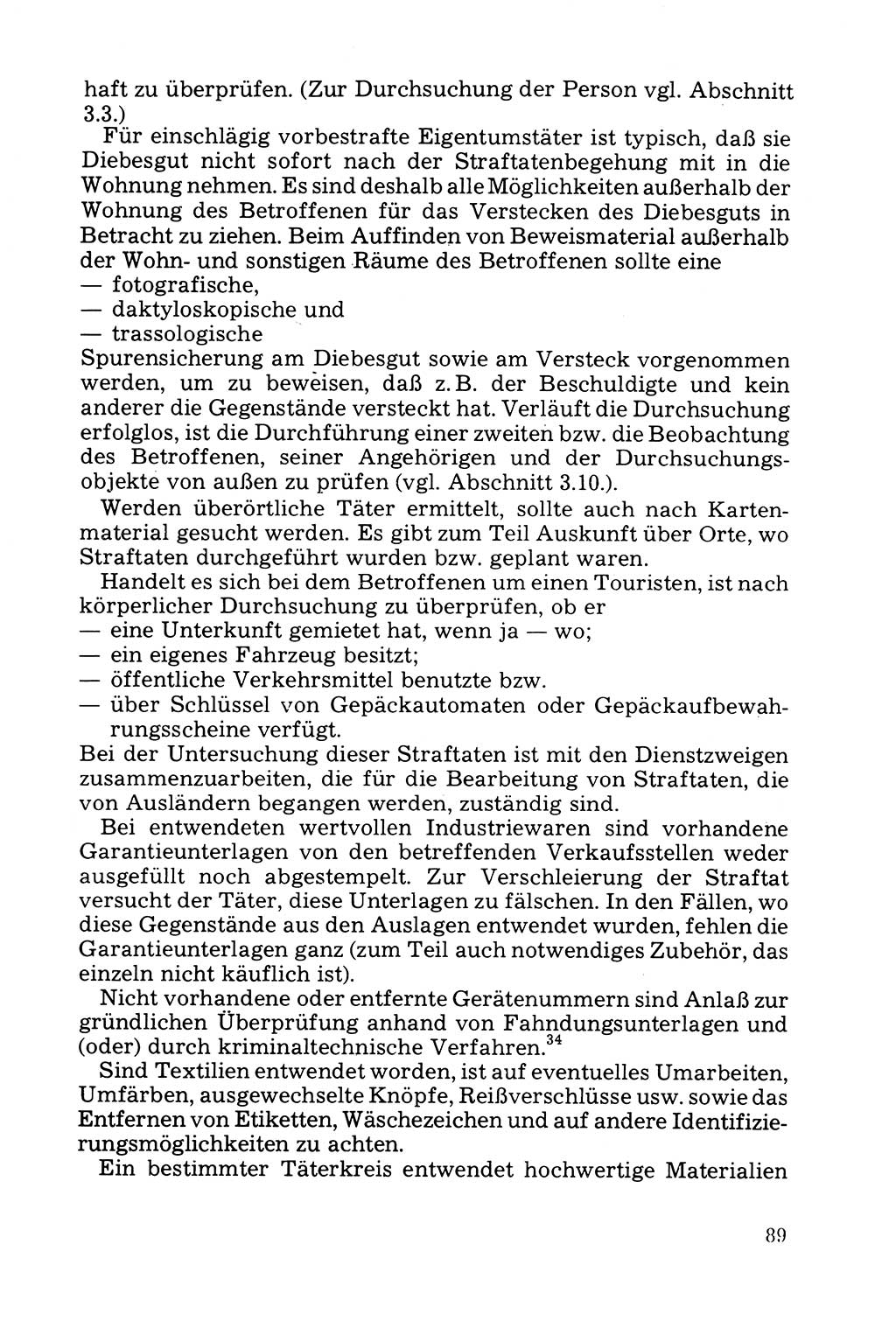 Die Durchsuchung und die Beschlagnahme [Deutsche Demokratische Republik (DDR)] 1979, Seite 89 (Durchs. Beschl. DDR 1979, S. 89)