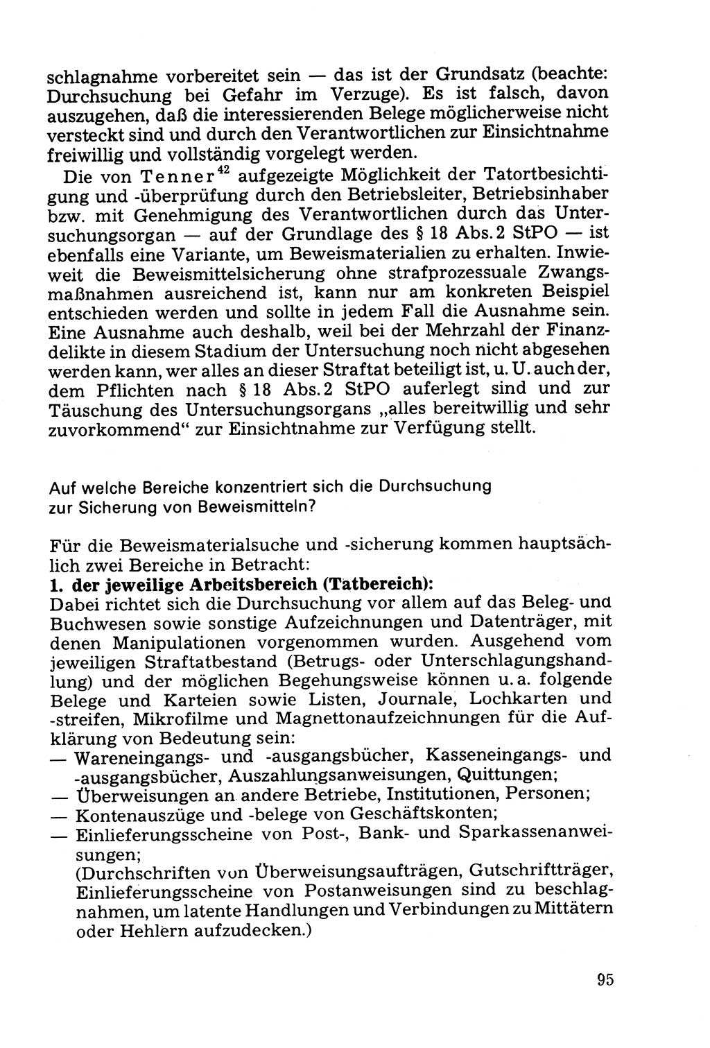 Die Durchsuchung und die Beschlagnahme [Deutsche Demokratische Republik (DDR)] 1979, Seite 95 (Durchs. Beschl. DDR 1979, S. 95)