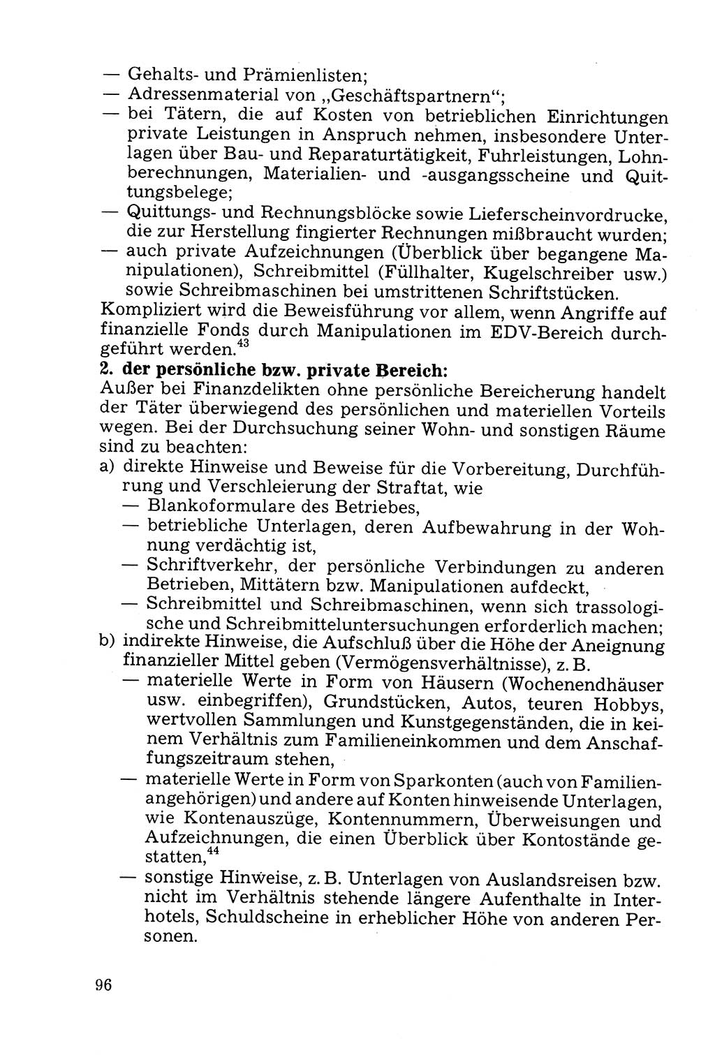 Die Durchsuchung und die Beschlagnahme [Deutsche Demokratische Republik (DDR)] 1979, Seite 96 (Durchs. Beschl. DDR 1979, S. 96)