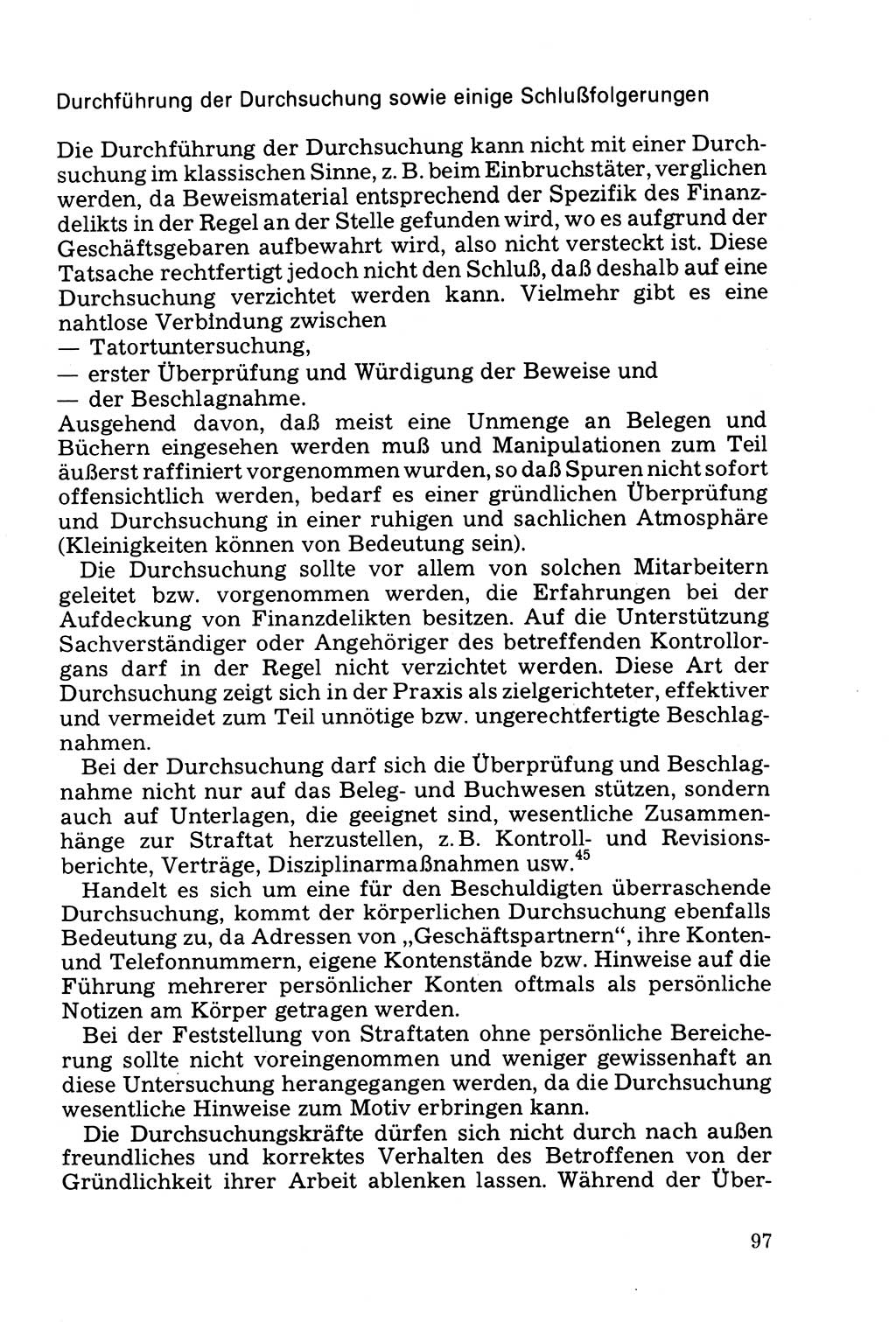 Die Durchsuchung und die Beschlagnahme [Deutsche Demokratische Republik (DDR)] 1979, Seite 97 (Durchs. Beschl. DDR 1979, S. 97)