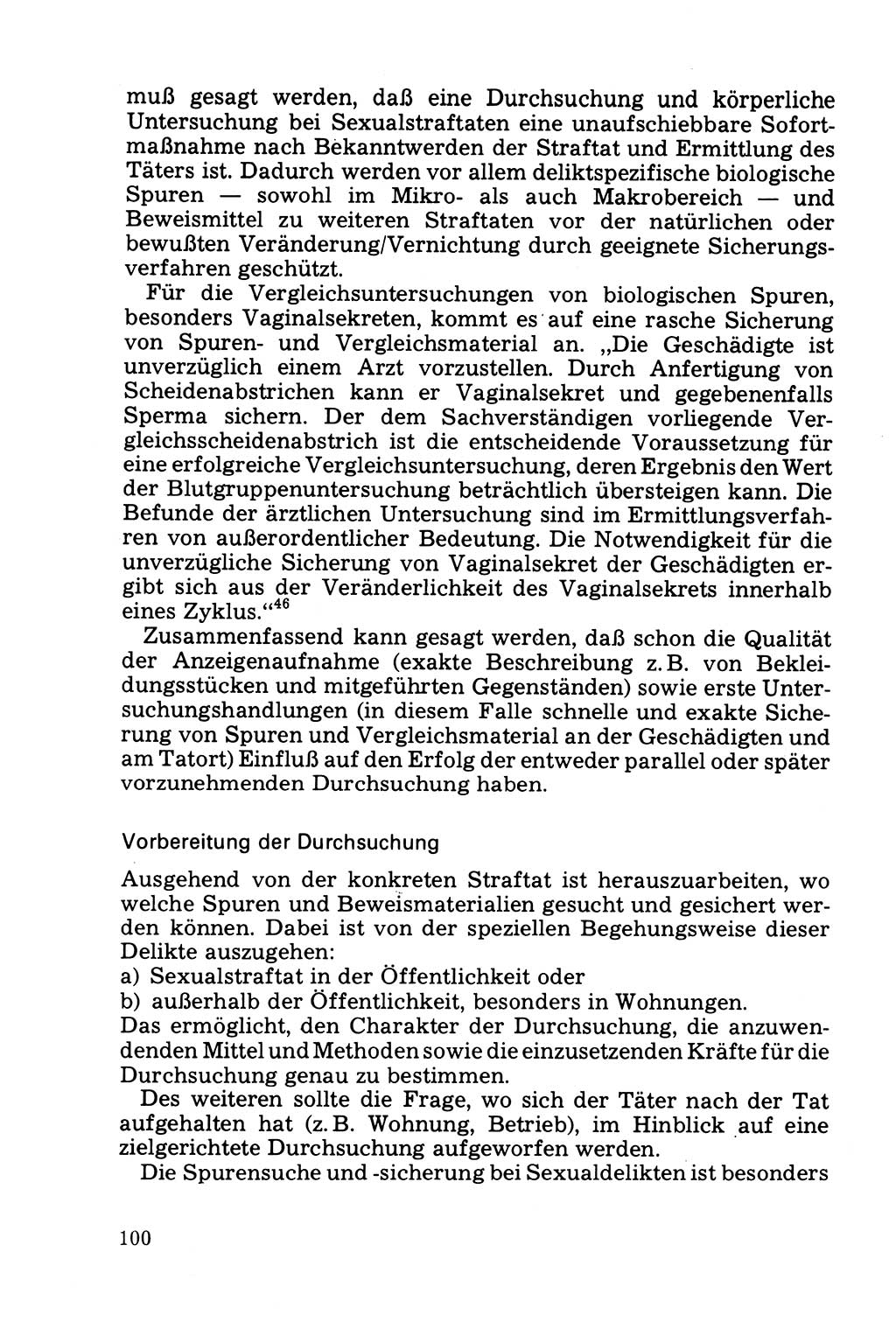 Die Durchsuchung und die Beschlagnahme [Deutsche Demokratische Republik (DDR)] 1979, Seite 100 (Durchs. Beschl. DDR 1979, S. 100)