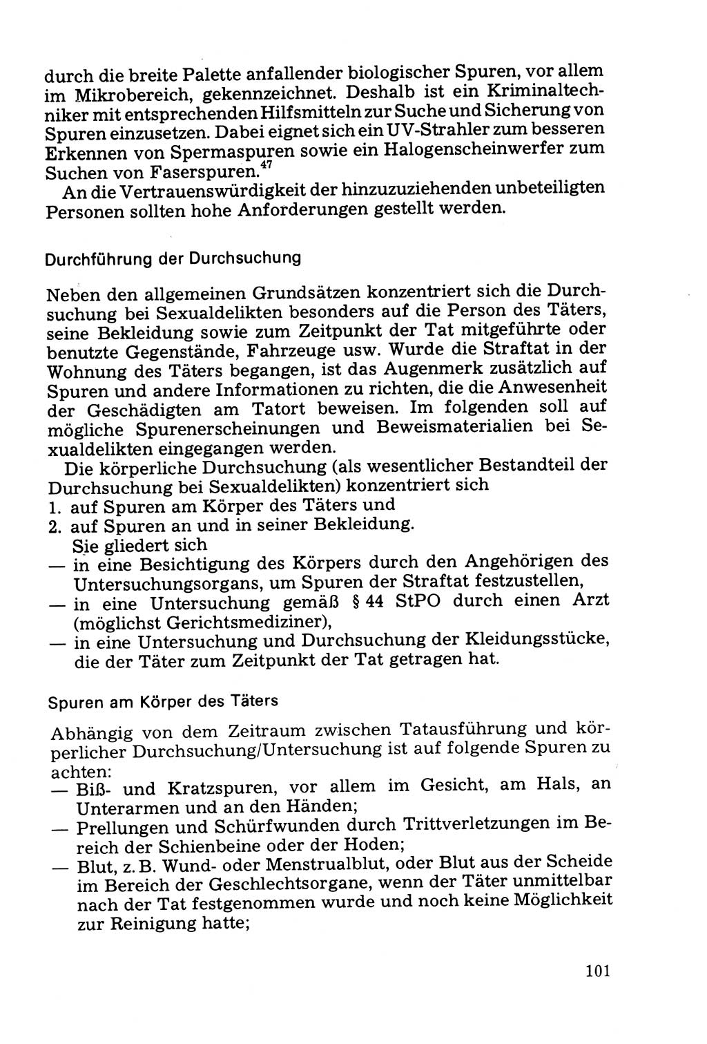 Die Durchsuchung und die Beschlagnahme [Deutsche Demokratische Republik (DDR)] 1979, Seite 101 (Durchs. Beschl. DDR 1979, S. 101)