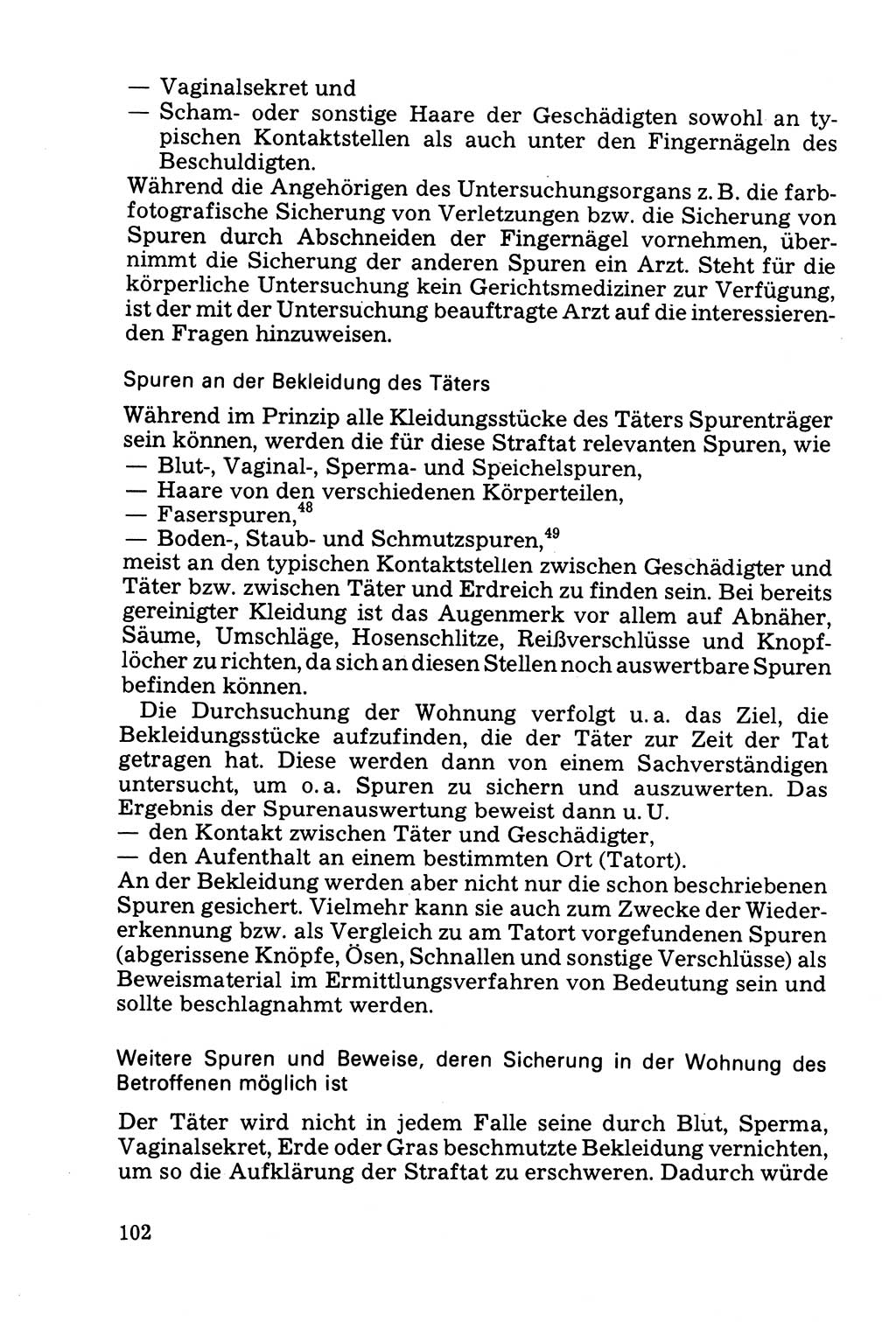 Die Durchsuchung und die Beschlagnahme [Deutsche Demokratische Republik (DDR)] 1979, Seite 102 (Durchs. Beschl. DDR 1979, S. 102)