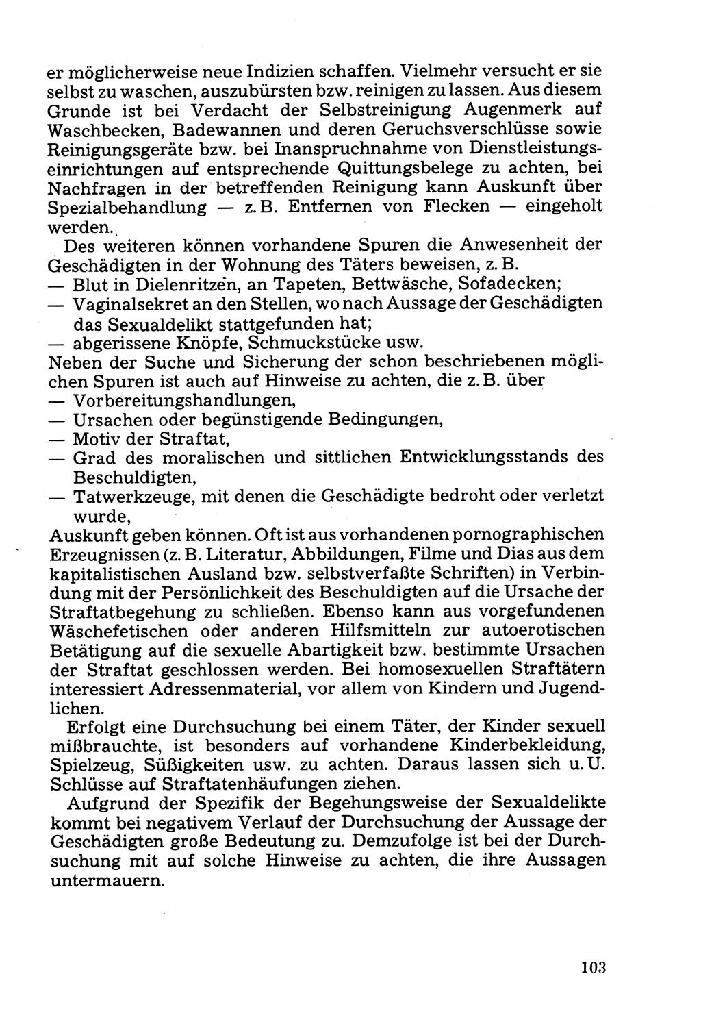 Die Durchsuchung und die Beschlagnahme [Deutsche Demokratische Republik (DDR)] 1979, Seite 103 (Durchs. Beschl. DDR 1979, S. 103)