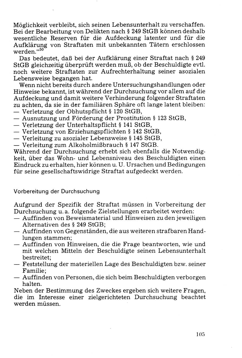 Die Durchsuchung und die Beschlagnahme [Deutsche Demokratische Republik (DDR)] 1979, Seite 105 (Durchs. Beschl. DDR 1979, S. 105)