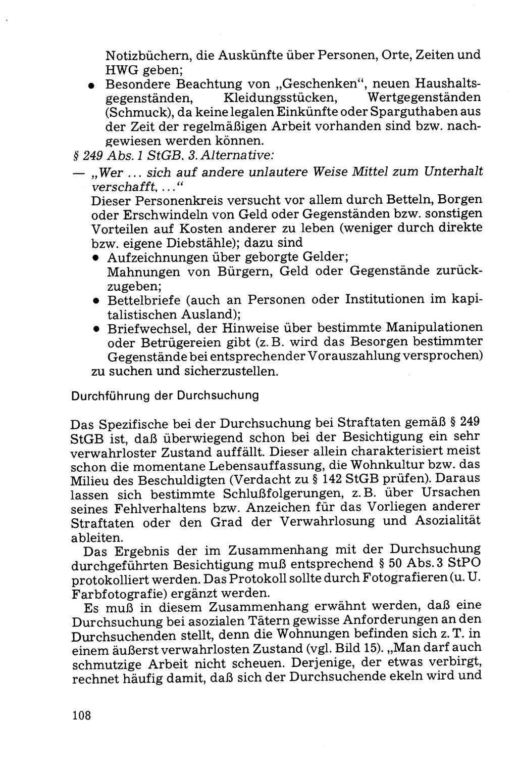 Die Durchsuchung und die Beschlagnahme [Deutsche Demokratische Republik (DDR)] 1979, Seite 108 (Durchs. Beschl. DDR 1979, S. 108)