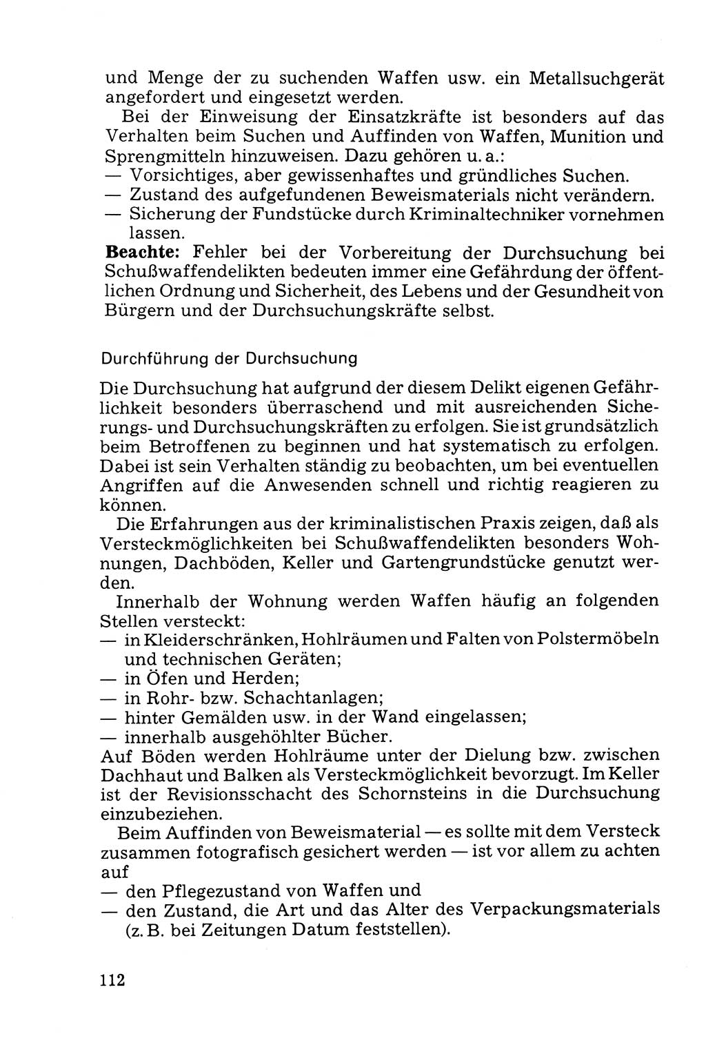 Die Durchsuchung und die Beschlagnahme [Deutsche Demokratische Republik (DDR)] 1979, Seite 112 (Durchs. Beschl. DDR 1979, S. 112)