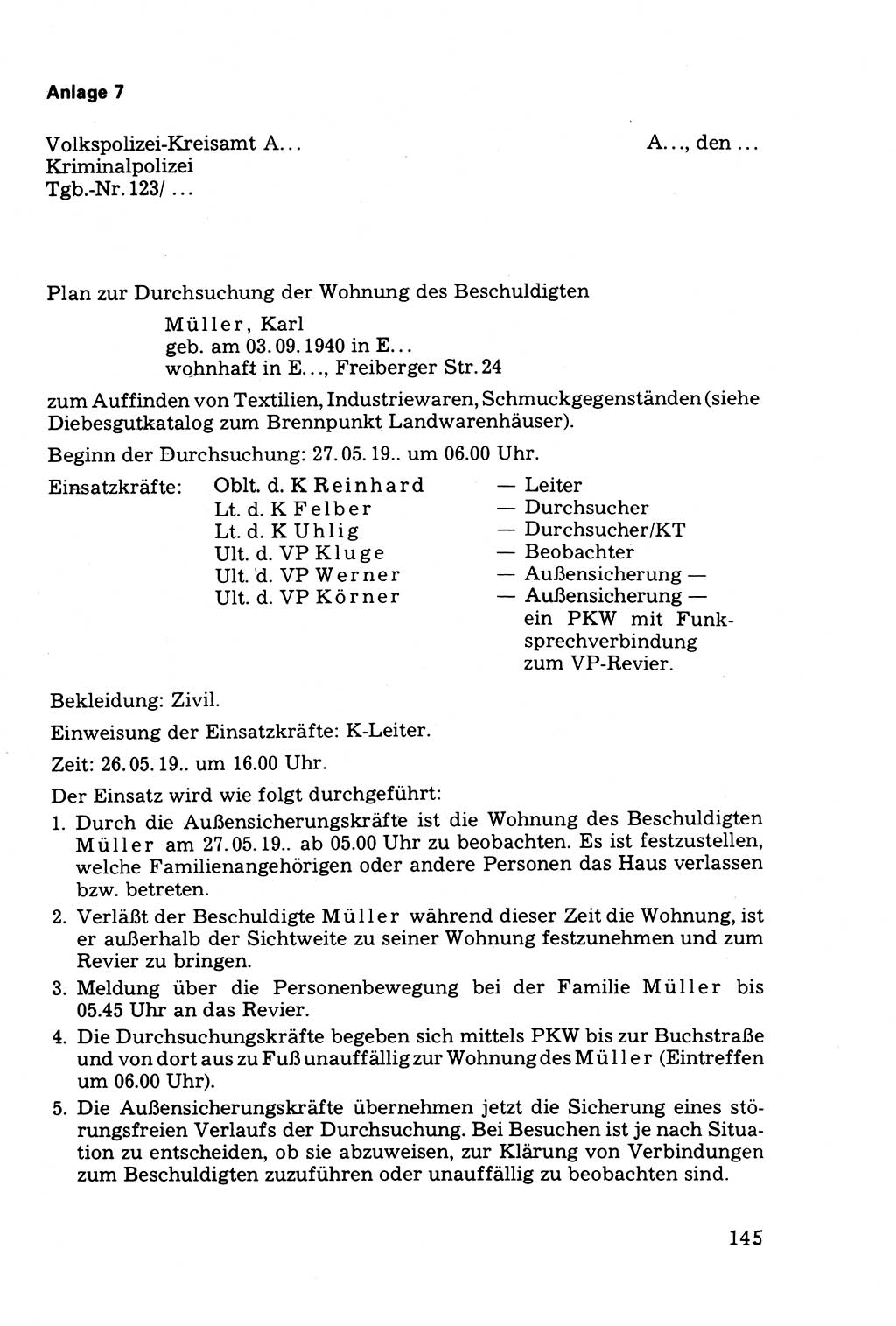 Die Durchsuchung und die Beschlagnahme [Deutsche Demokratische Republik (DDR)] 1979, Seite 145 (Durchs. Beschl. DDR 1979, S. 145)