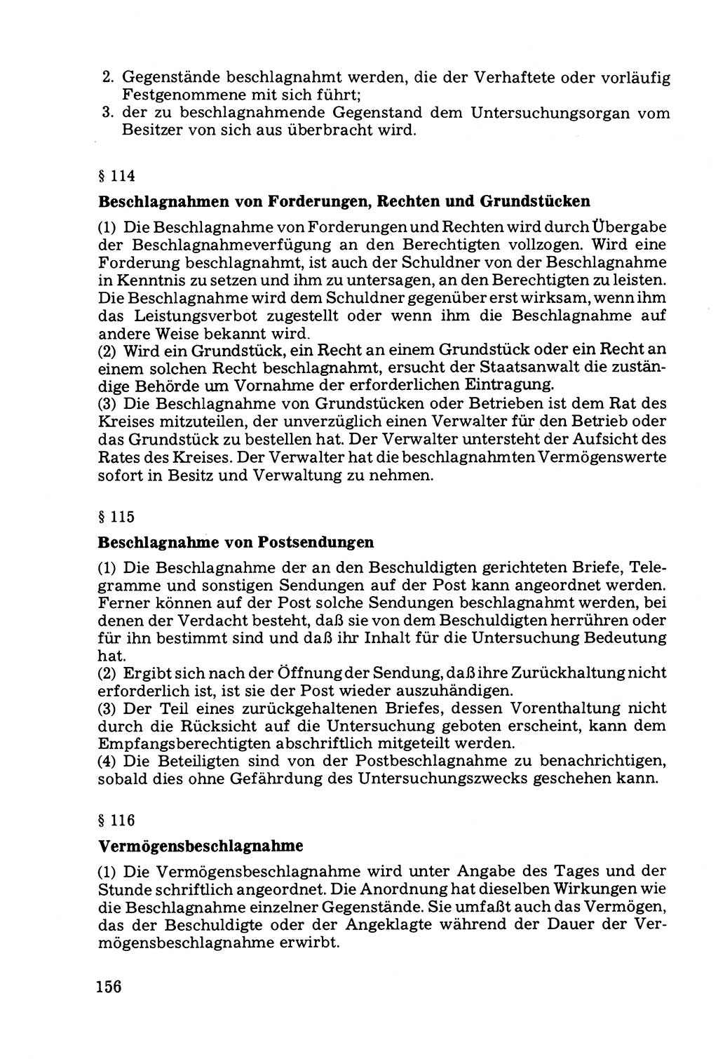 Die Durchsuchung und die Beschlagnahme [Deutsche Demokratische Republik (DDR)] 1979, Seite 156 (Durchs. Beschl. DDR 1979, S. 156)