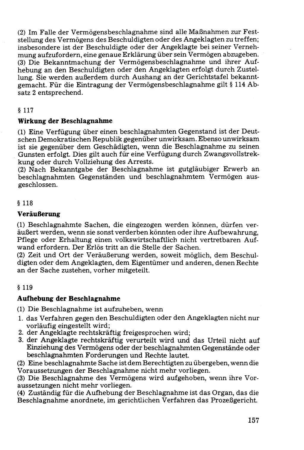 Die Durchsuchung und die Beschlagnahme [Deutsche Demokratische Republik (DDR)] 1979, Seite 157 (Durchs. Beschl. DDR 1979, S. 157)