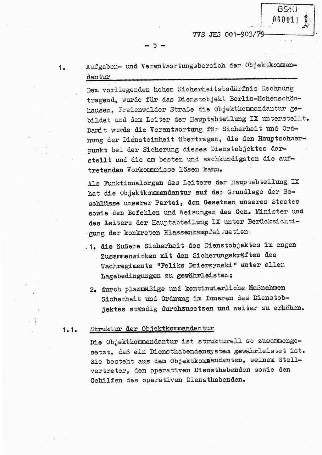 Fachschulabschlußarbeit Oberleutnant Jochen Pfeffer (HA Ⅸ/AGL), Ministerium für Staatssicherheit (MfS) [Deutsche Demokratische Republik (DDR)], Juristische Hochschule (JHS), Vertrauliche Verschlußsache (VVS) 001-903/79, Potsdam 1979, Seite 5 (FS-Abschl.-Arb. MfS DDR JHS VVS 001-903/79 1979, S. 5)