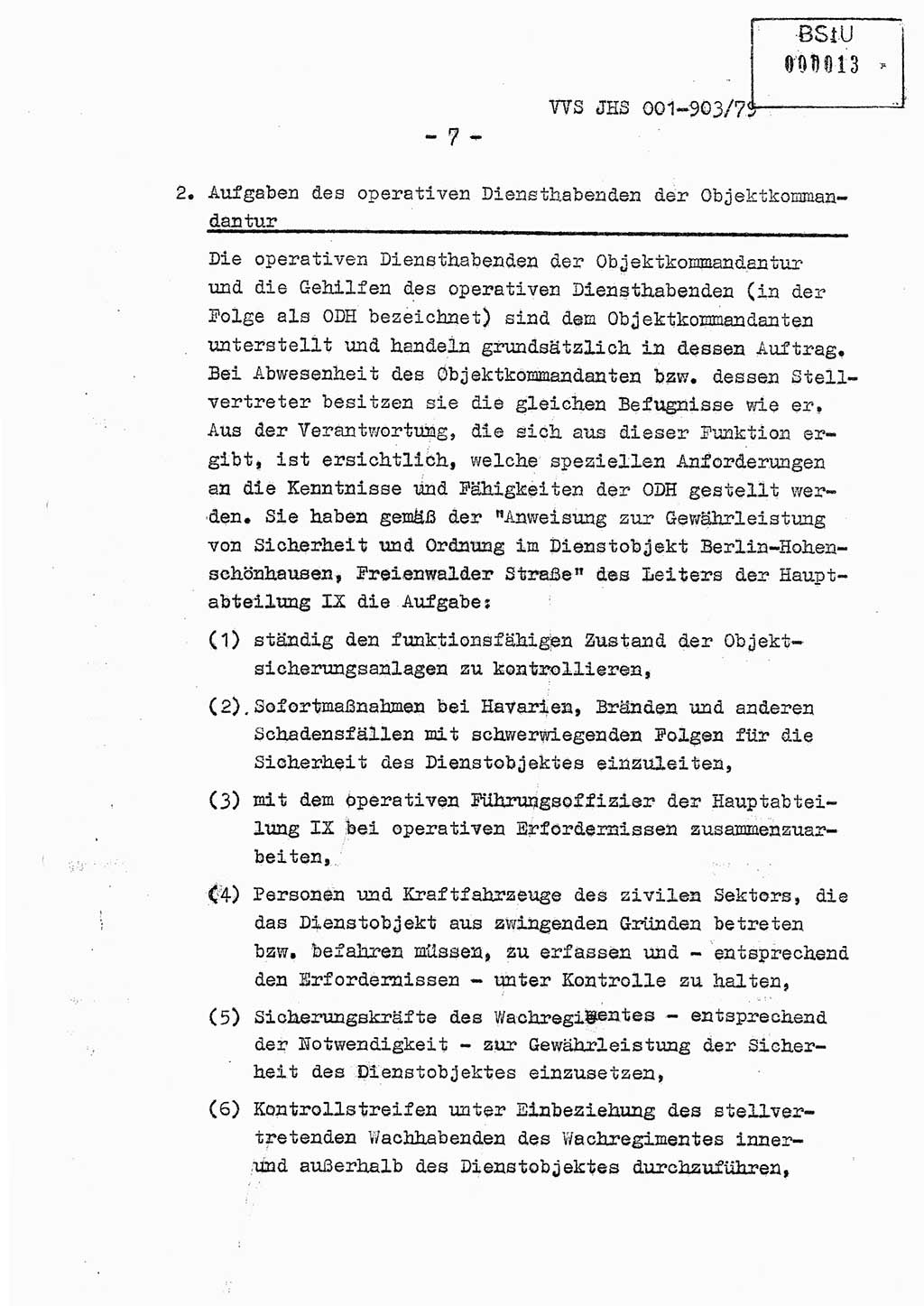 Fachschulabschlußarbeit Oberleutnant Jochen Pfeffer (HA Ⅸ/AGL), Ministerium für Staatssicherheit (MfS) [Deutsche Demokratische Republik (DDR)], Juristische Hochschule (JHS), Vertrauliche Verschlußsache (VVS) 001-903/79, Potsdam 1979, Seite 7 (FS-Abschl.-Arb. MfS DDR JHS VVS 001-903/79 1979, S. 7)