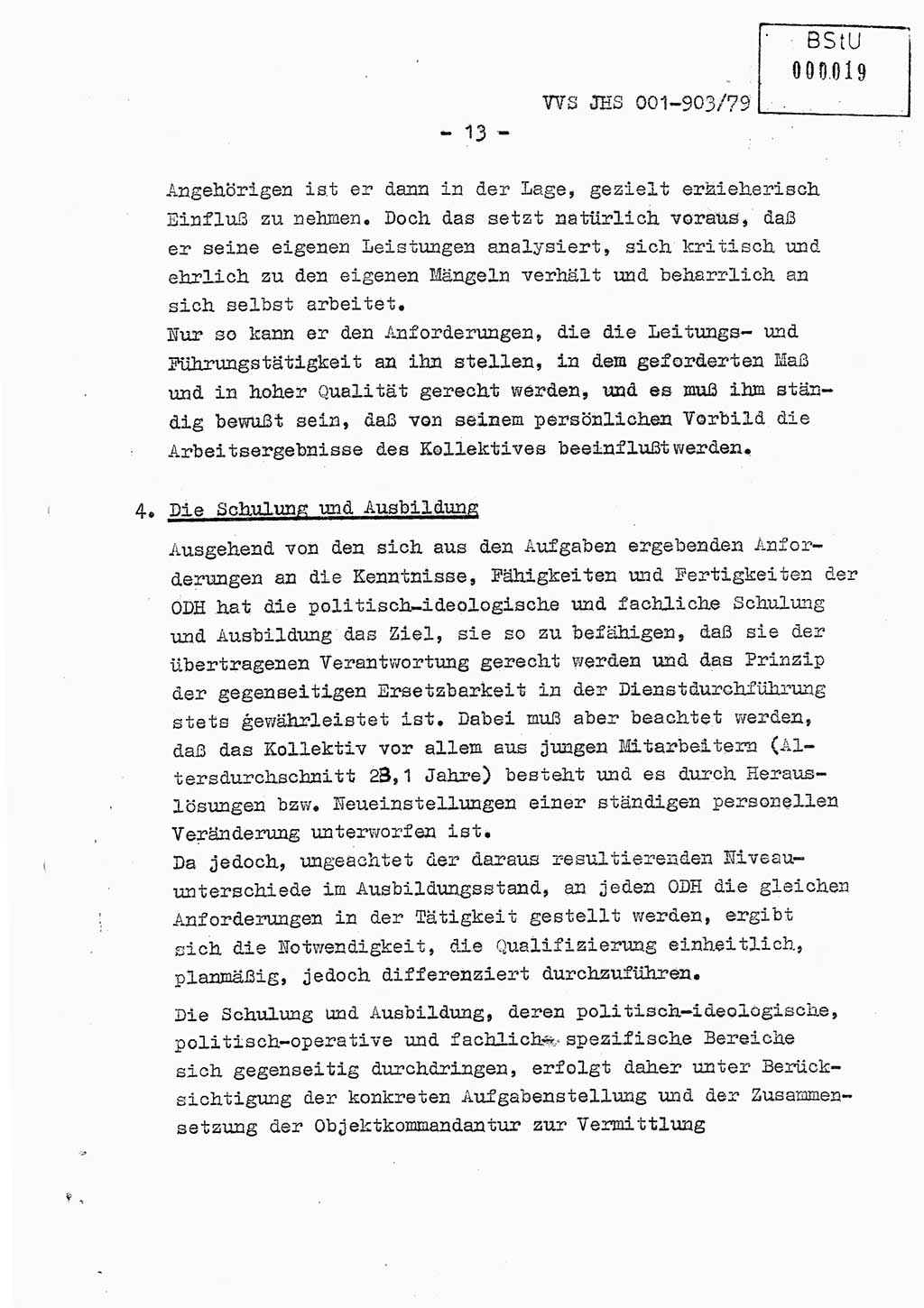 Fachschulabschlußarbeit Oberleutnant Jochen Pfeffer (HA Ⅸ/AGL), Ministerium für Staatssicherheit (MfS) [Deutsche Demokratische Republik (DDR)], Juristische Hochschule (JHS), Vertrauliche Verschlußsache (VVS) 001-903/79, Potsdam 1979, Seite 13 (FS-Abschl.-Arb. MfS DDR JHS VVS 001-903/79 1979, S. 13)