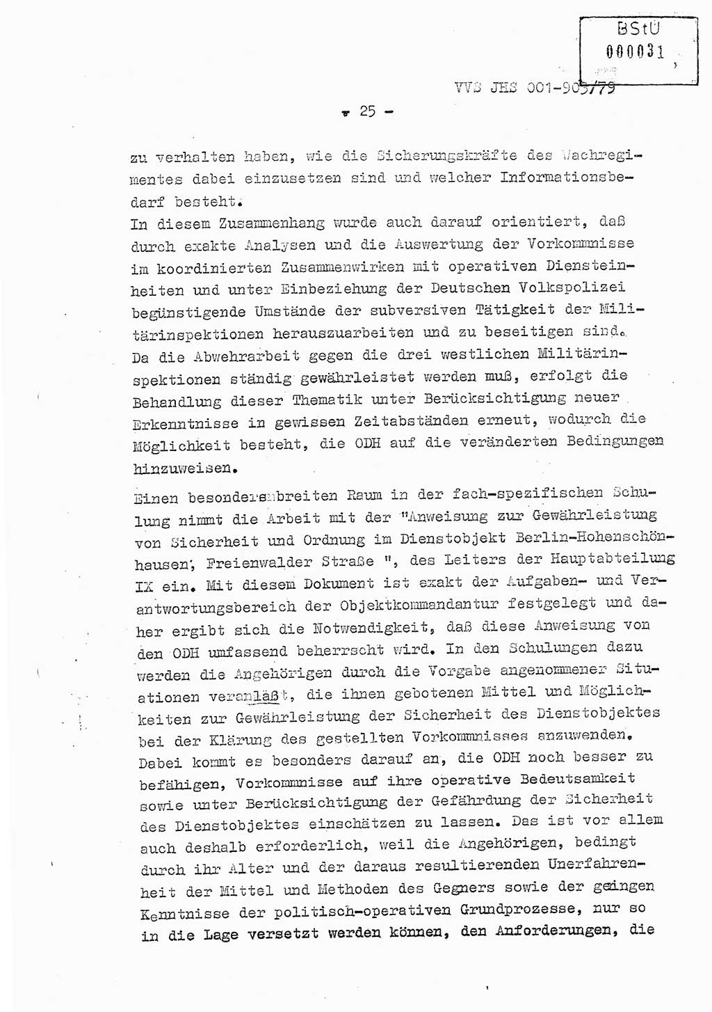 Fachschulabschlußarbeit Oberleutnant Jochen Pfeffer (HA Ⅸ/AGL), Ministerium für Staatssicherheit (MfS) [Deutsche Demokratische Republik (DDR)], Juristische Hochschule (JHS), Vertrauliche Verschlußsache (VVS) 001-903/79, Potsdam 1979, Seite 25 (FS-Abschl.-Arb. MfS DDR JHS VVS 001-903/79 1979, S. 25)