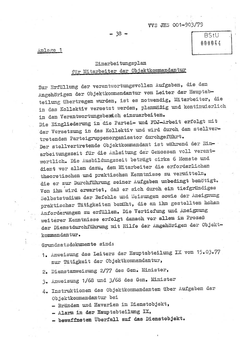 Fachschulabschlußarbeit Oberleutnant Jochen Pfeffer (HA Ⅸ/AGL), Ministerium für Staatssicherheit (MfS) [Deutsche Demokratische Republik (DDR)], Juristische Hochschule (JHS), Vertrauliche Verschlußsache (VVS) 001-903/79, Potsdam 1979, Seite 38 (FS-Abschl.-Arb. MfS DDR JHS VVS 001-903/79 1979, S. 38)