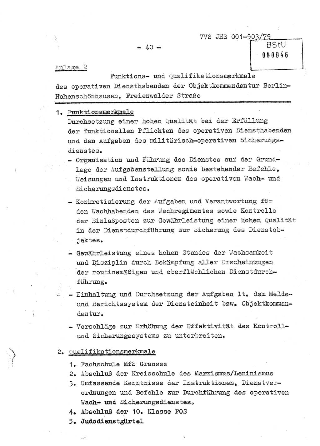 Fachschulabschlußarbeit Oberleutnant Jochen Pfeffer (HA Ⅸ/AGL), Ministerium für Staatssicherheit (MfS) [Deutsche Demokratische Republik (DDR)], Juristische Hochschule (JHS), Vertrauliche Verschlußsache (VVS) 001-903/79, Potsdam 1979, Seite 40 (FS-Abschl.-Arb. MfS DDR JHS VVS 001-903/79 1979, S. 40)