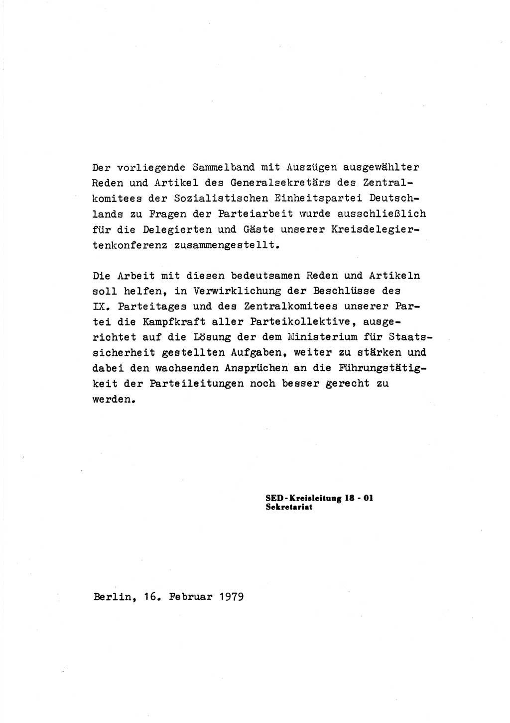 Zu Fragen der Parteiarbeit [Sozialistische Einheitspartei Deutschlands (SED) Deutsche Demokratische Republik (DDR)] 1979, Seite 5 (Fr. PA SED DDR 1979, S. 5)