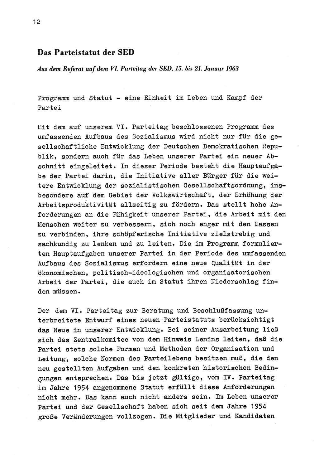 Zu Fragen der Parteiarbeit [Sozialistische Einheitspartei Deutschlands (SED) Deutsche Demokratische Republik (DDR)] 1979, Seite 12 (Fr. PA SED DDR 1979, S. 12)