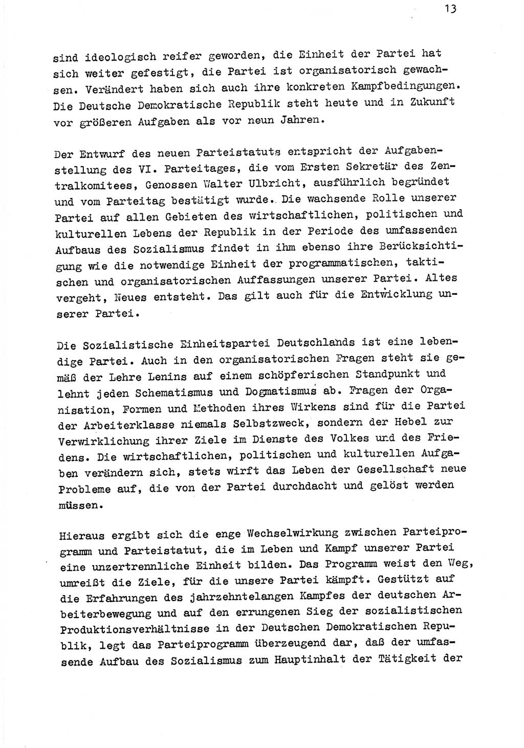 Zu Fragen der Parteiarbeit [Sozialistische Einheitspartei Deutschlands (SED) Deutsche Demokratische Republik (DDR)] 1979, Seite 13 (Fr. PA SED DDR 1979, S. 13)