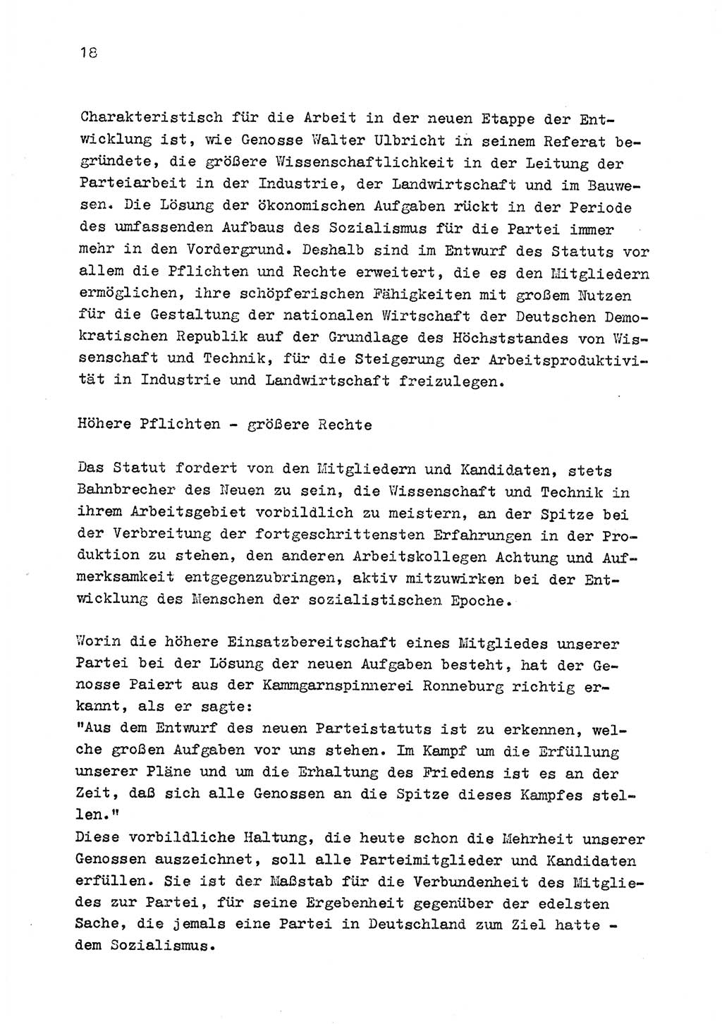 Zu Fragen der Parteiarbeit [Sozialistische Einheitspartei Deutschlands (SED) Deutsche Demokratische Republik (DDR)] 1979, Seite 18 (Fr. PA SED DDR 1979, S. 18)